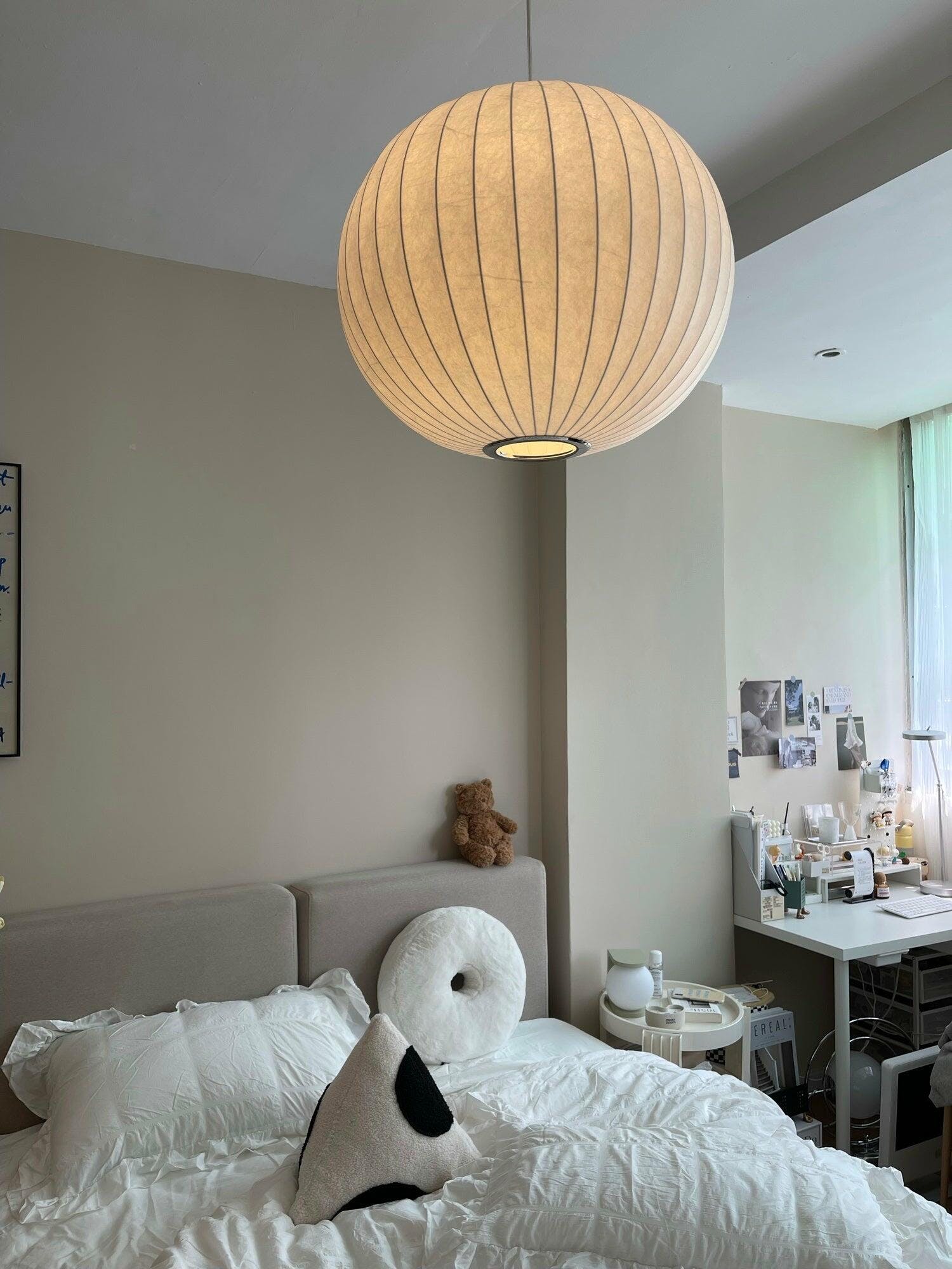 Nebula Lampe Suspendue en Soie de Mûrier Boule