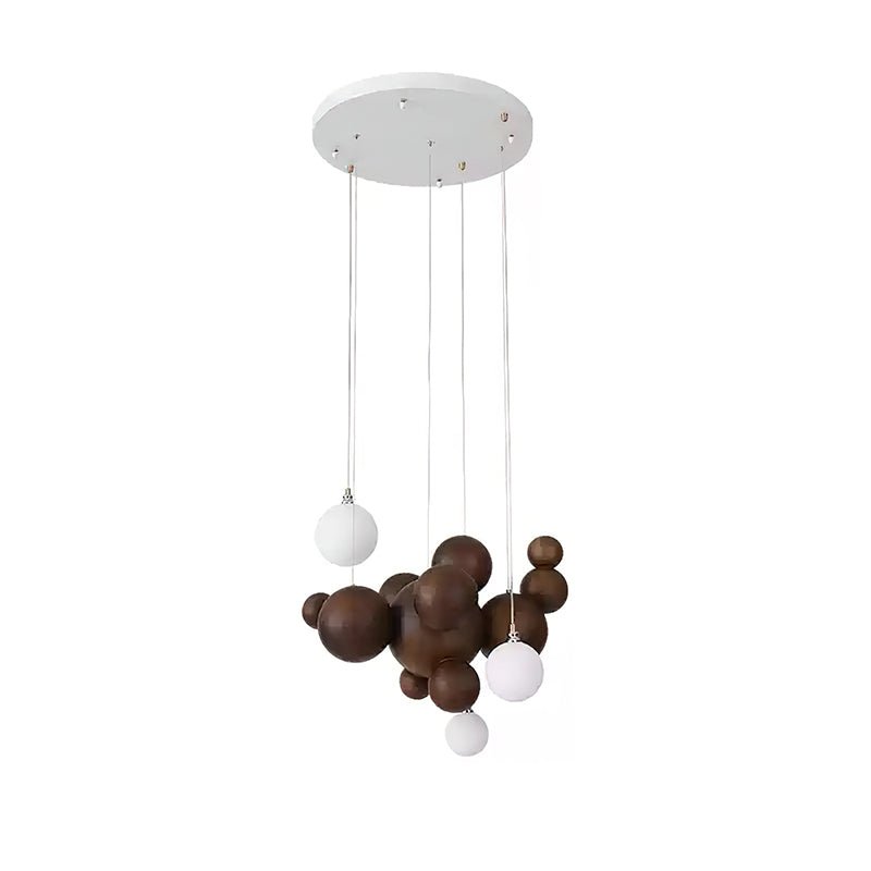 Lustra Lustre Bois & Acrylique Boule à Bulles en Cluster