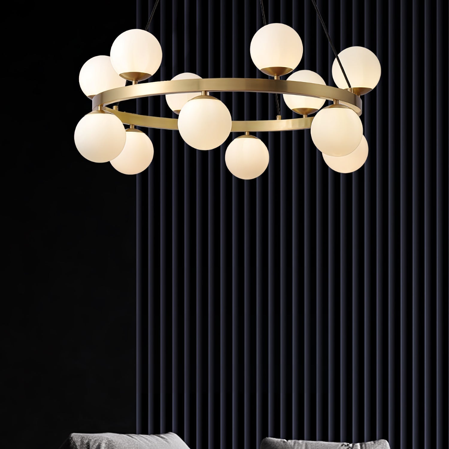 Lustra Lustre Globe Anneau en Laiton