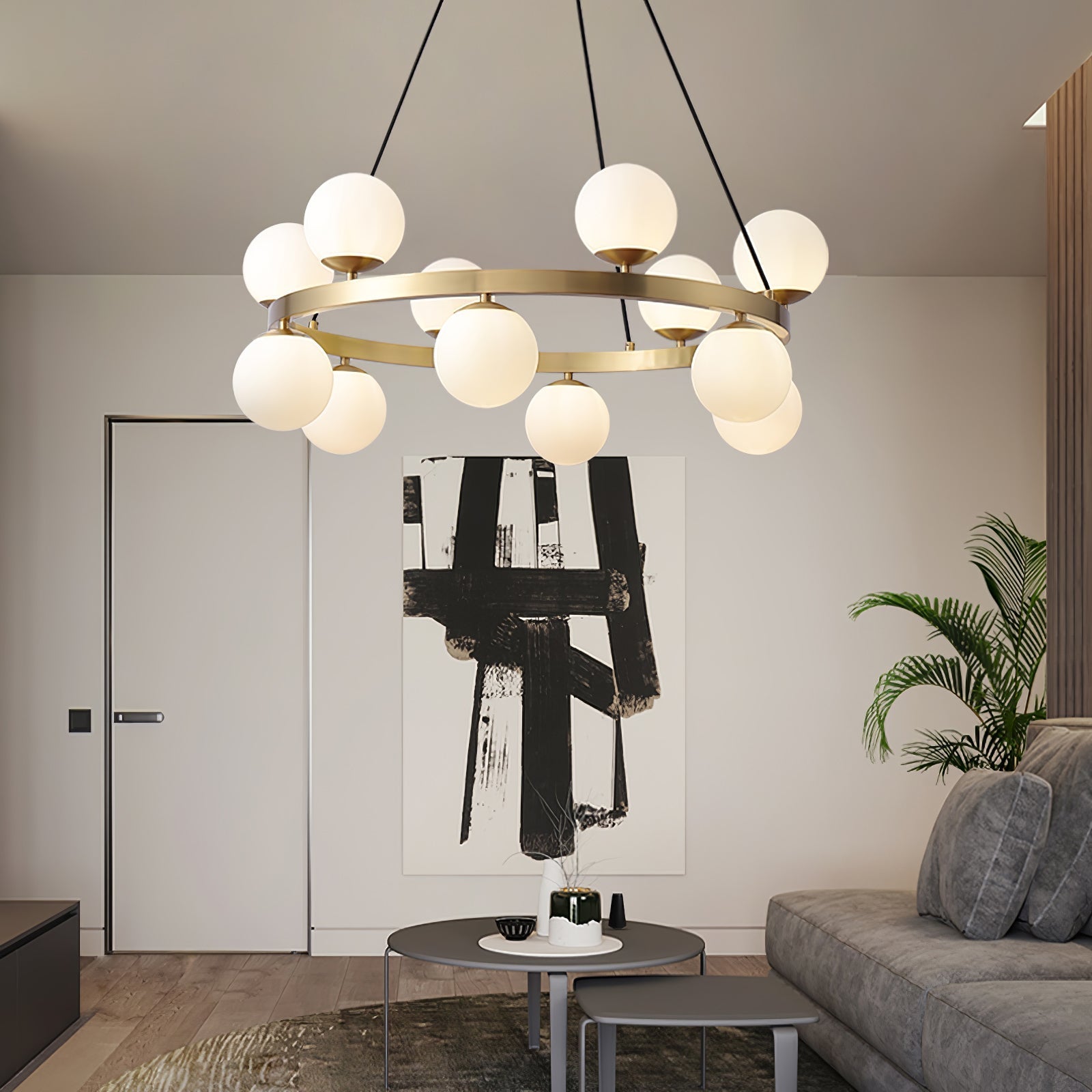 Lustra Lustre Globe Anneau en Laiton