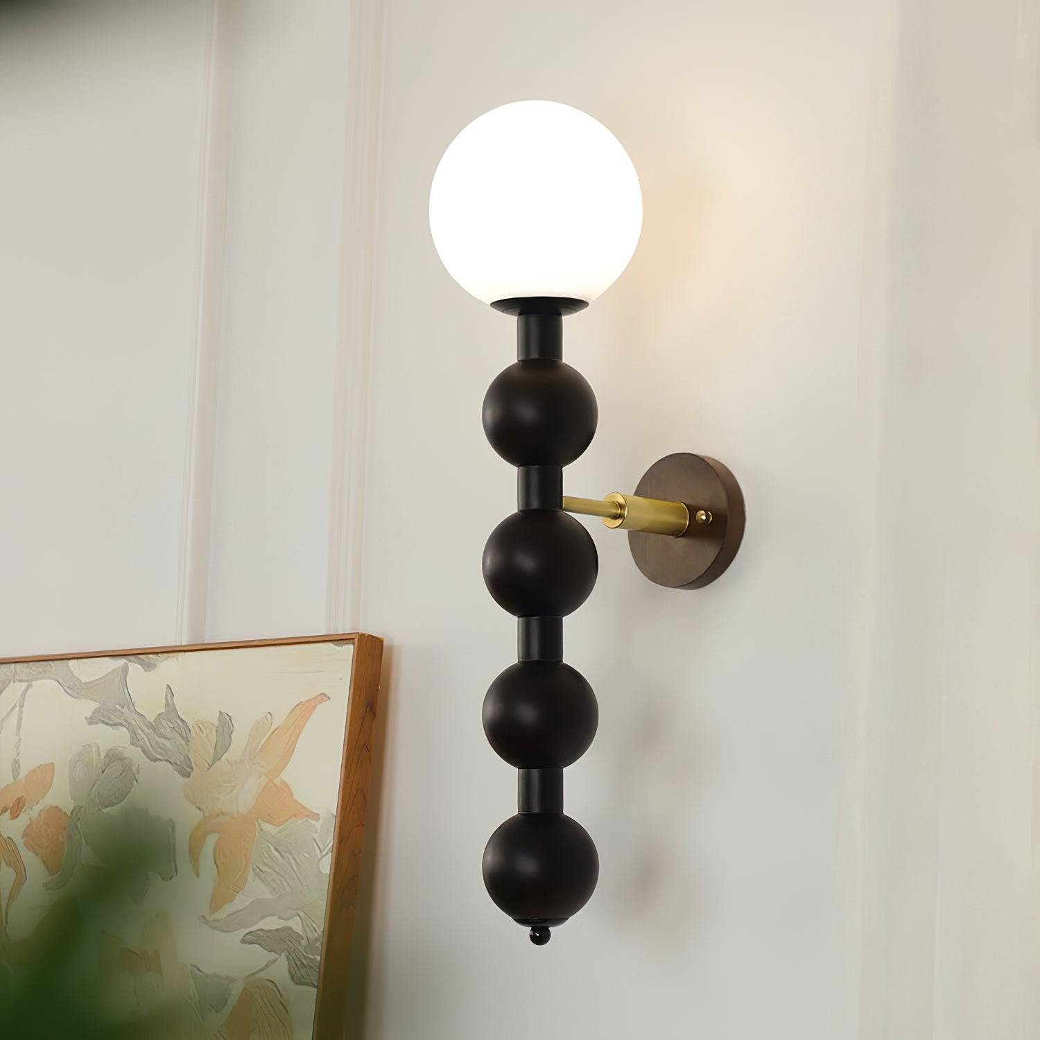 Olaeia Applique Murale Moderne Minimaliste Bubbly en Bois et Verre