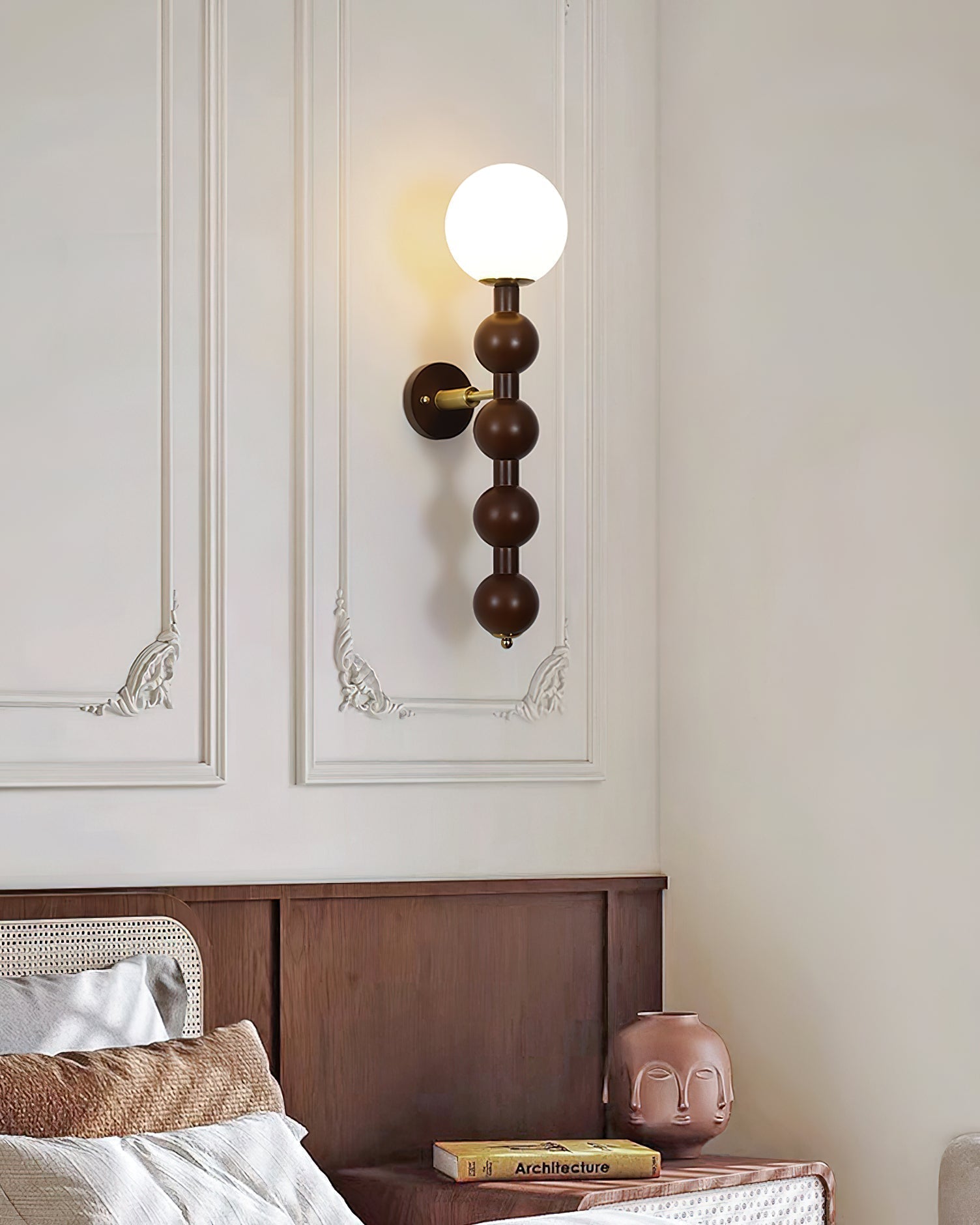 Olaeia Applique Murale Moderne Minimaliste Bubbly en Bois et Verre