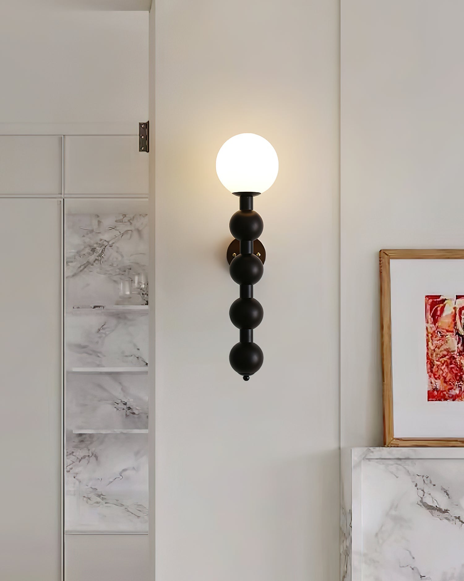 Olaeia Applique Murale Moderne Minimaliste Bubbly en Bois et Verre