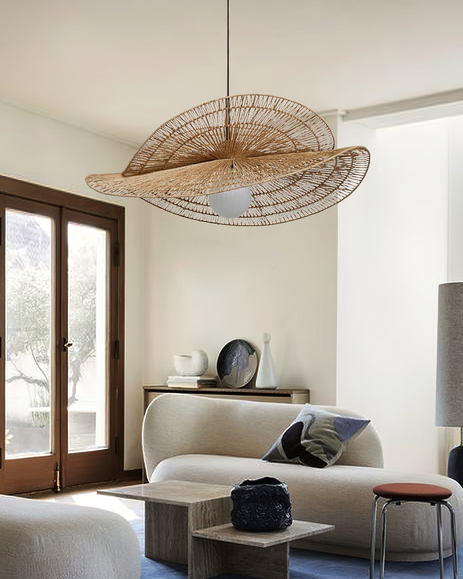 Bukolique Suspension Rotin Floraison