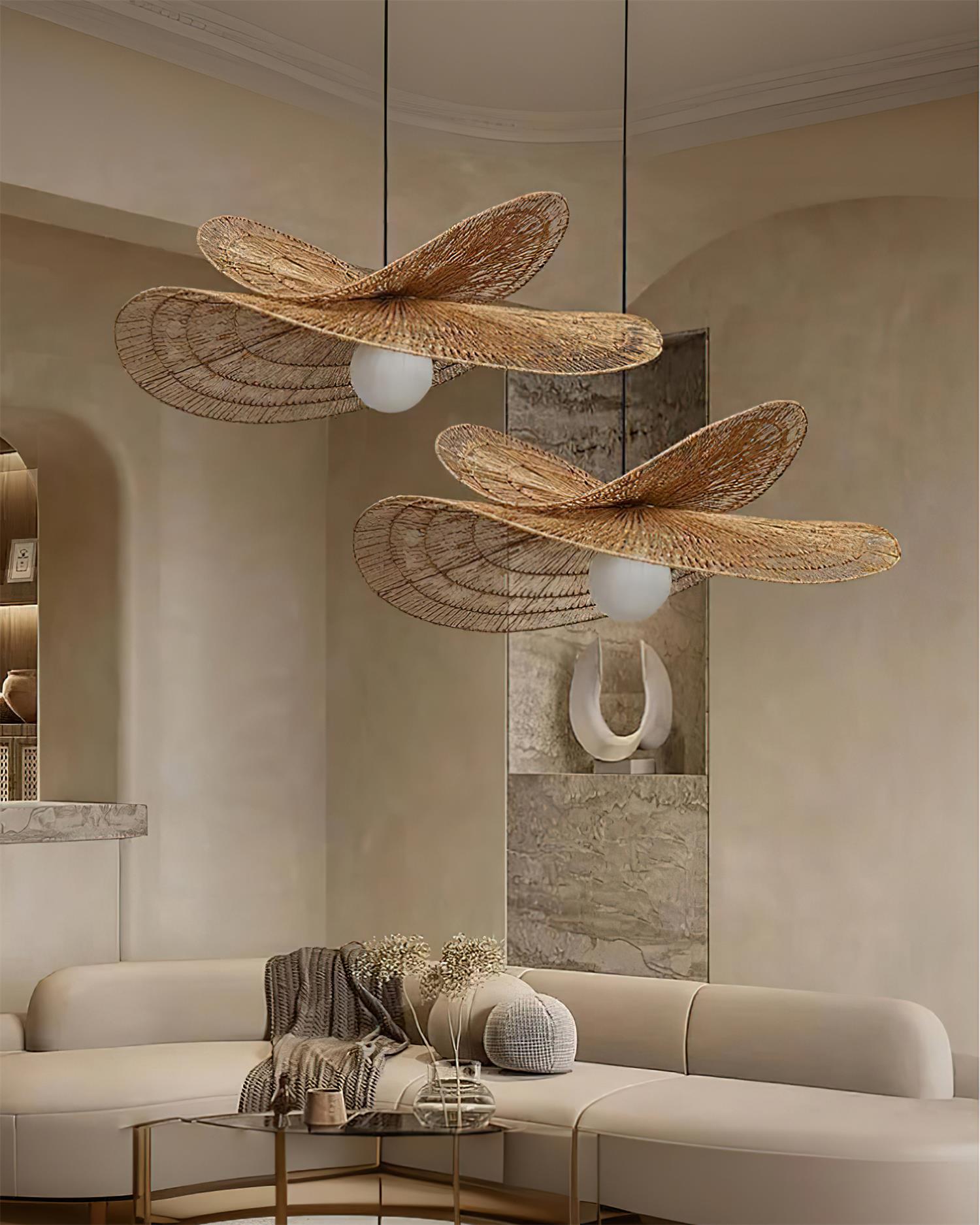 Bukolique Suspension Rotin Floraison