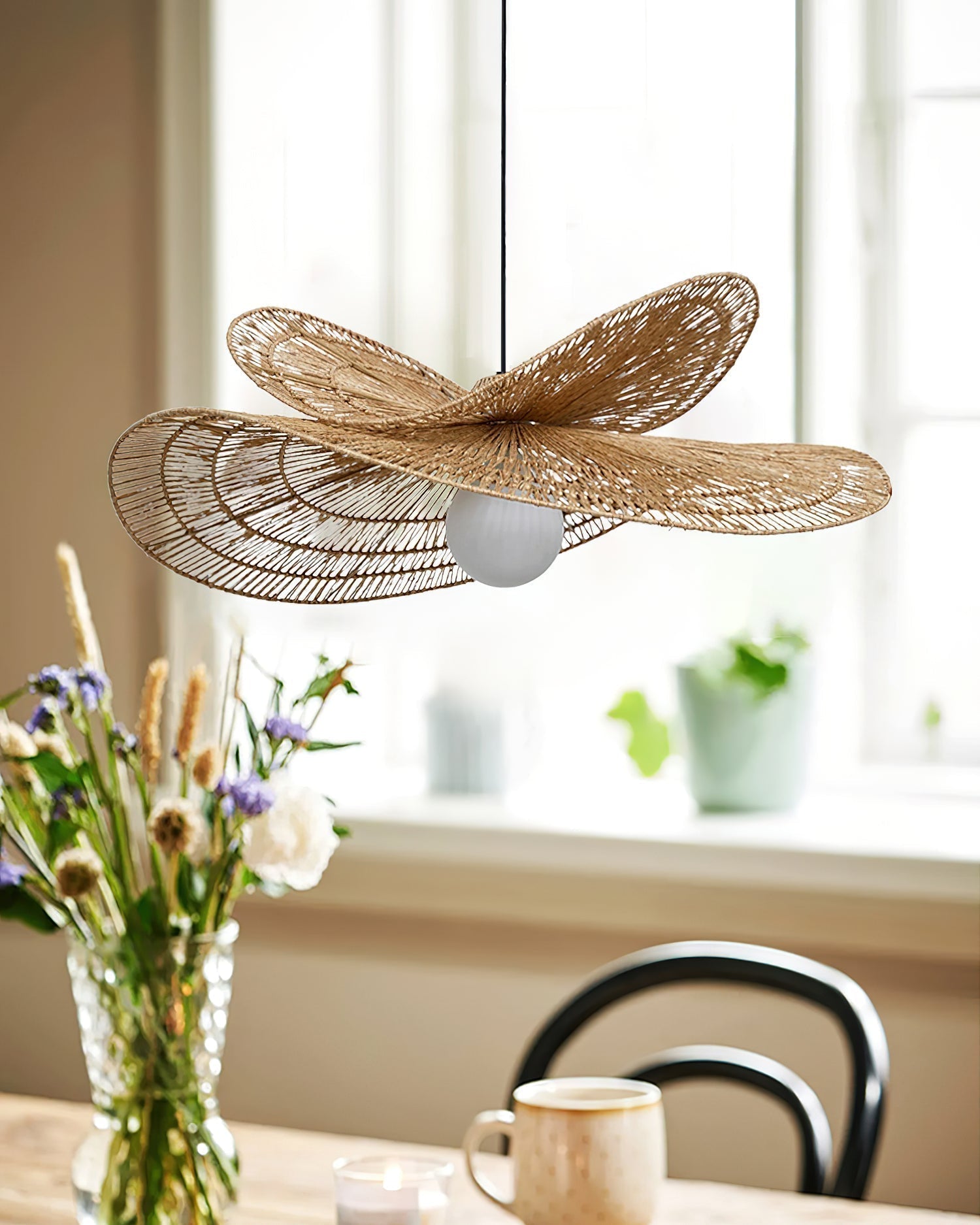Bukolique Suspension Rotin Floraison