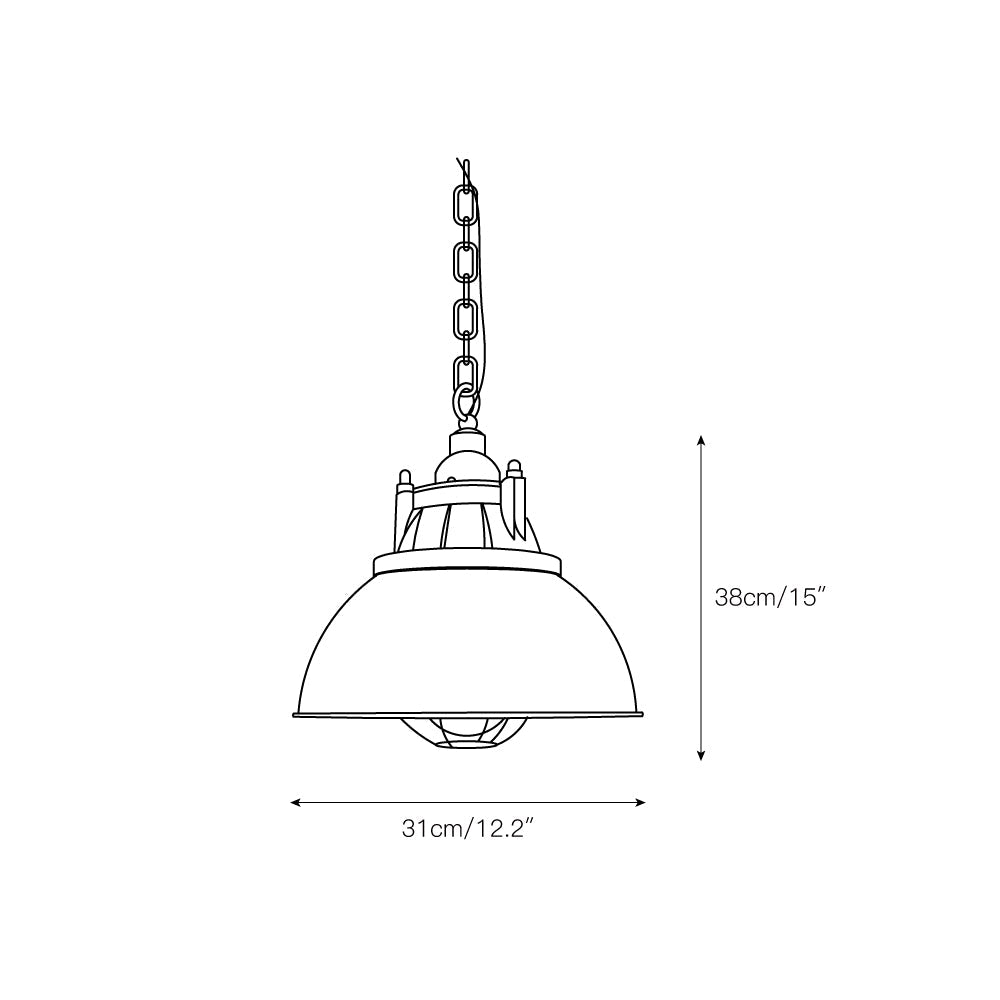 Vemiryra Ancien Industriel Vert Métal Lumière Pendentif
