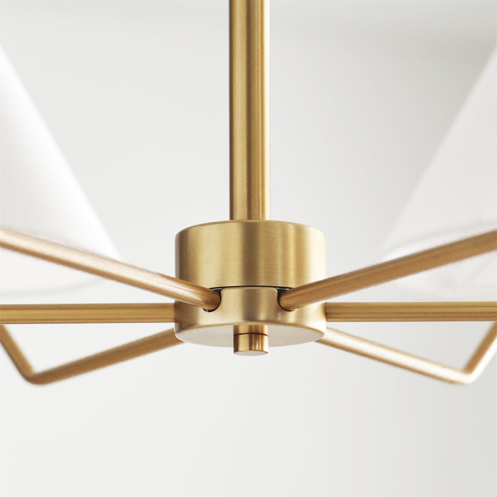 Lustra Lustre en Laiton Abat-jours en Tissu en Forme de Cône Moderne