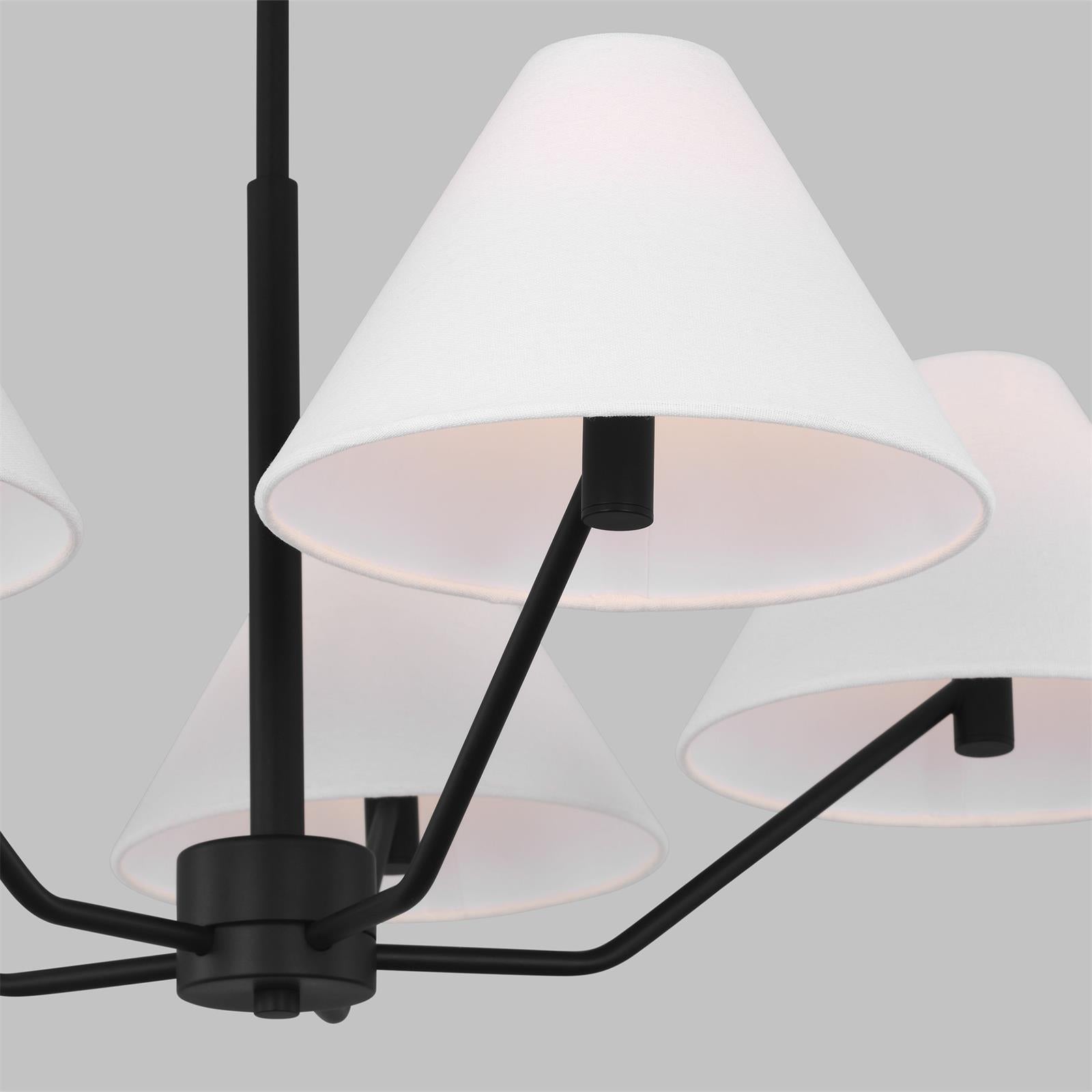 Lustra Lustre en Laiton Abat-jours en Tissu en Forme de Cône Moderne
