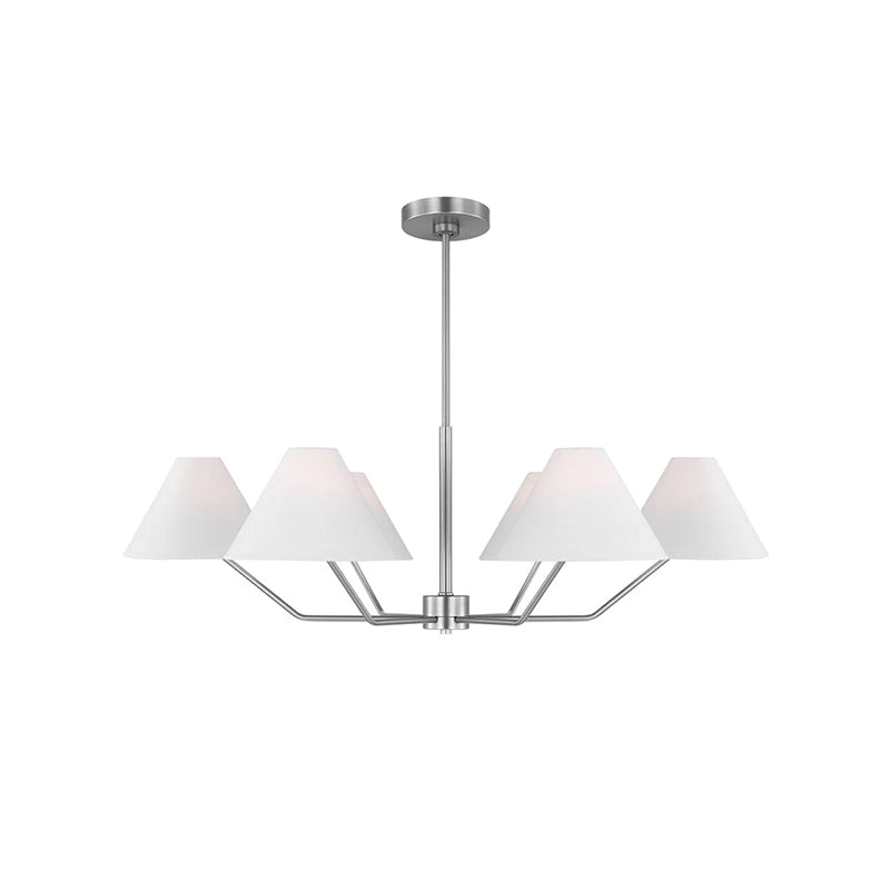 Lustra Lustre en Laiton Abat-jours en Tissu en Forme de Cône Moderne