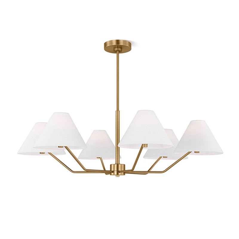 Lustra Lustre en Laiton Abat-jours en Tissu en Forme de Cône Moderne