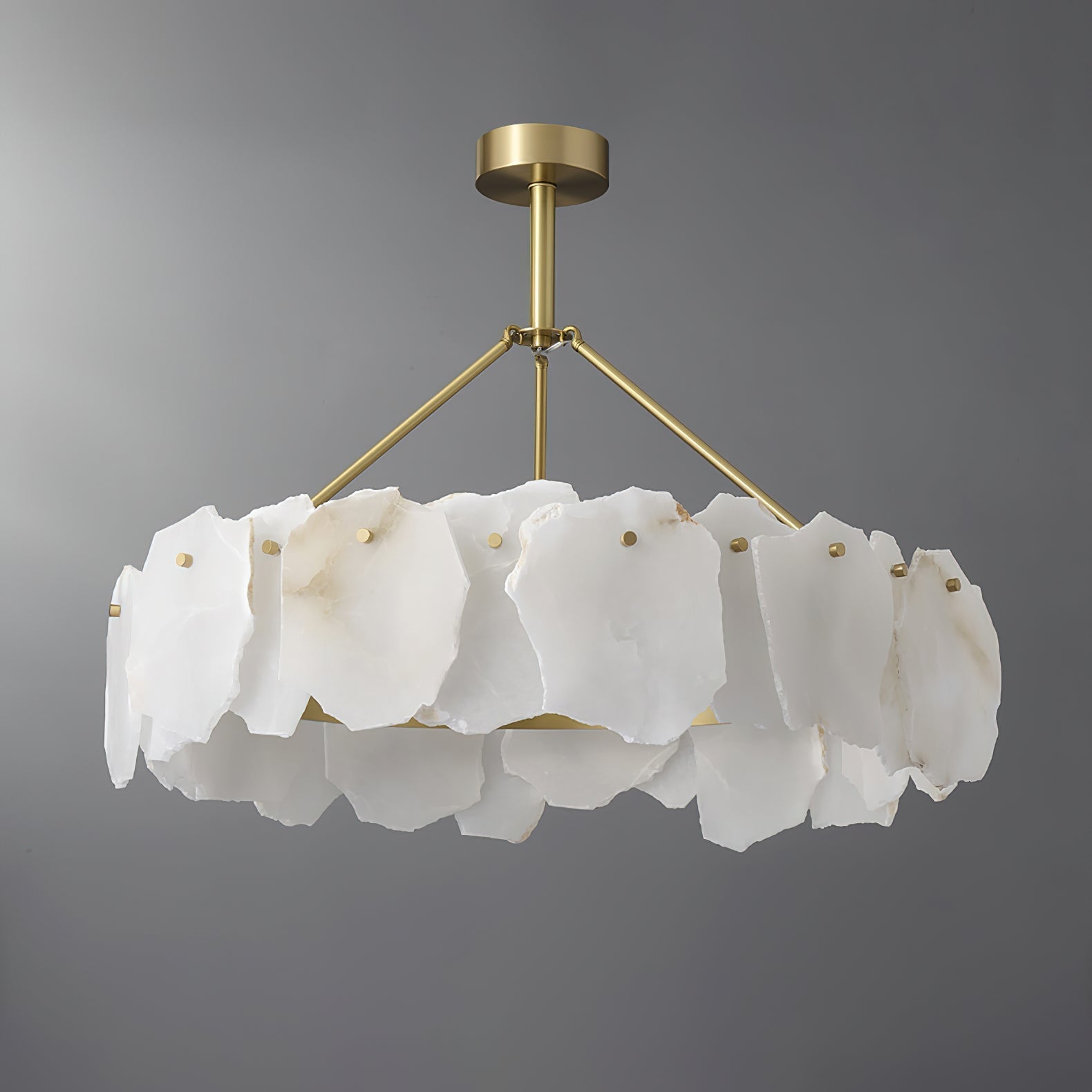 Cryon Lustre en laiton et alabastre Style luxueux postmoderne