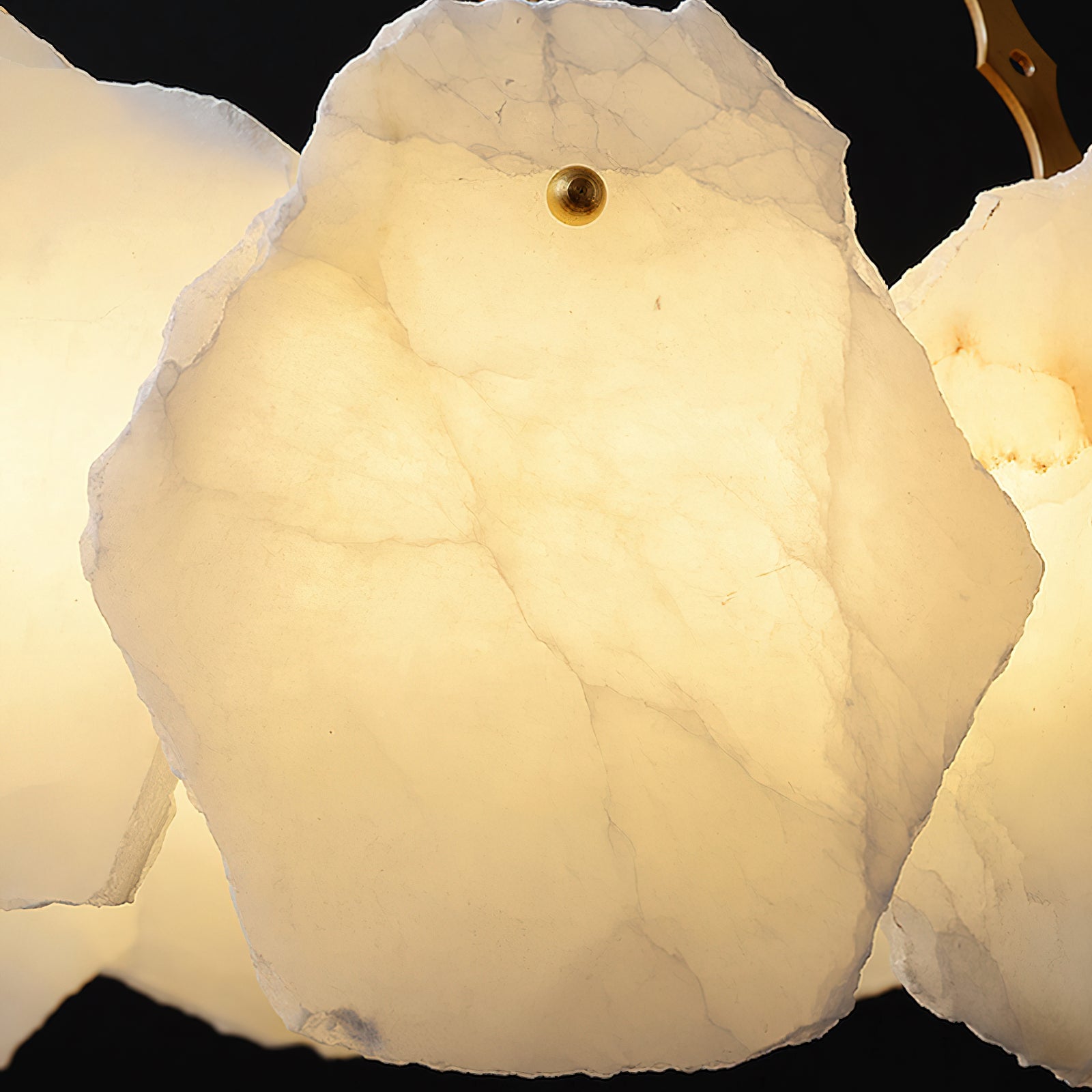Alora Lustre Rond en Laiton et Marbre Style Luxueux Postmoderne