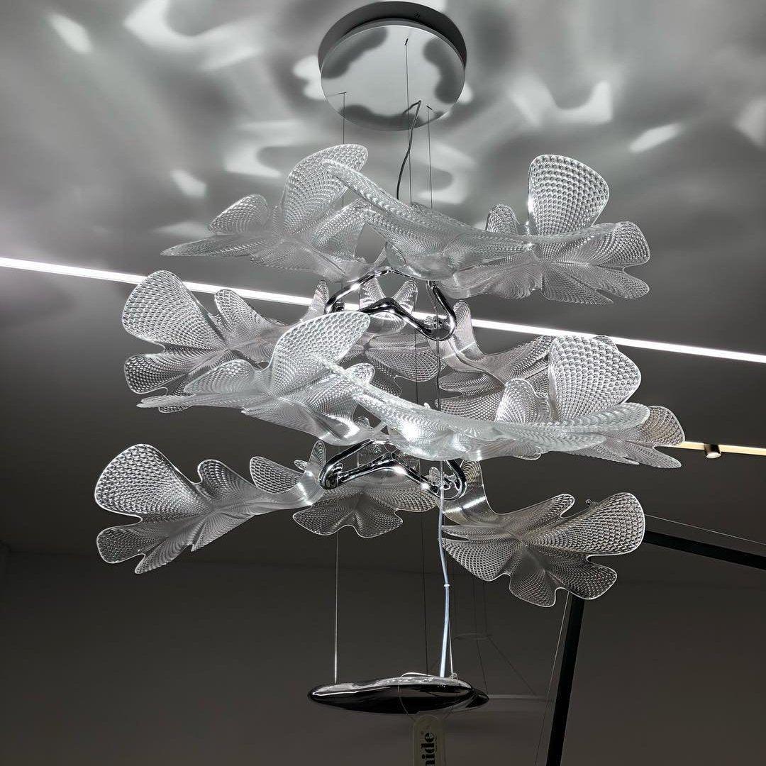 Solara Lustre Suspension Feuille Transparente