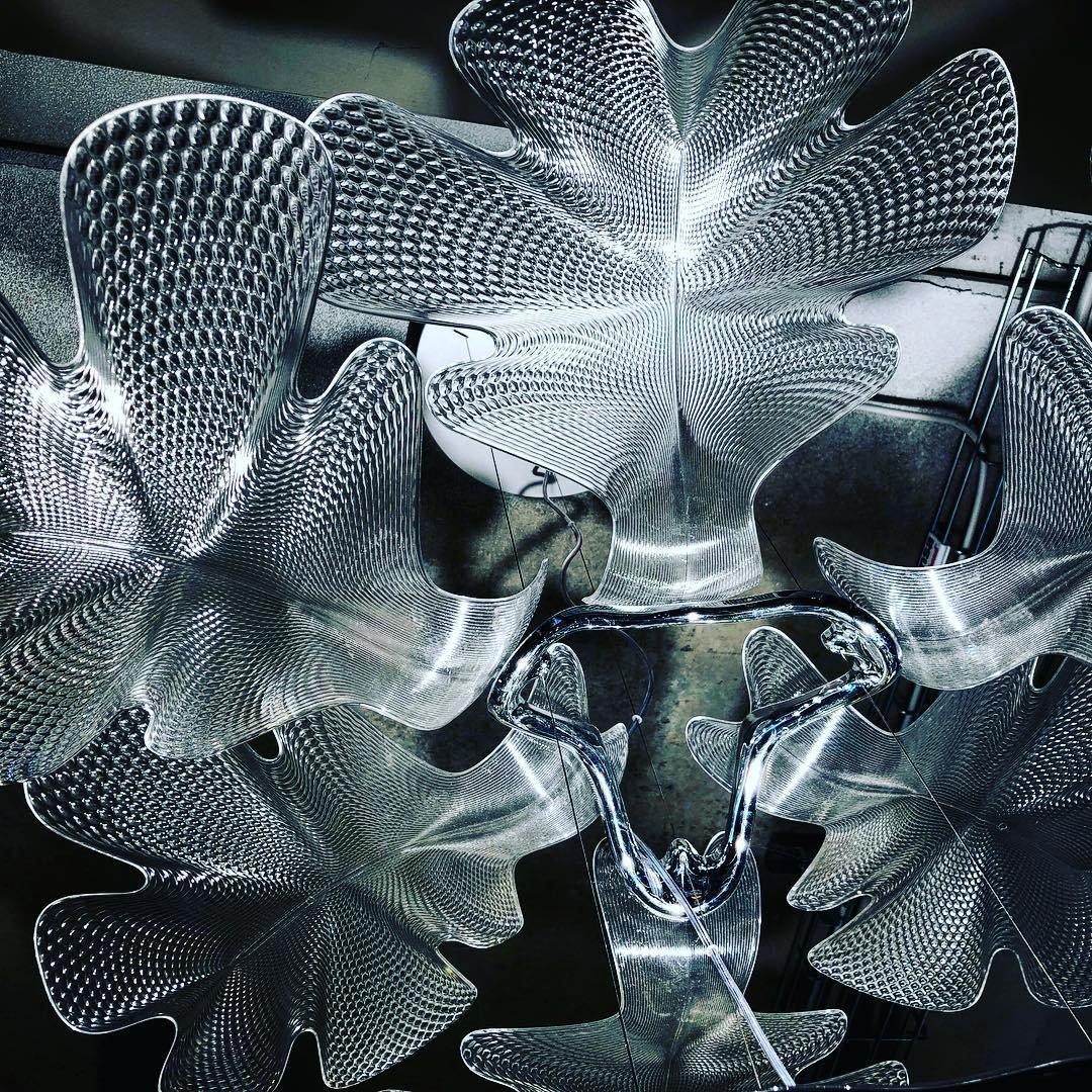 Solara Lustre Suspension Feuille Transparente