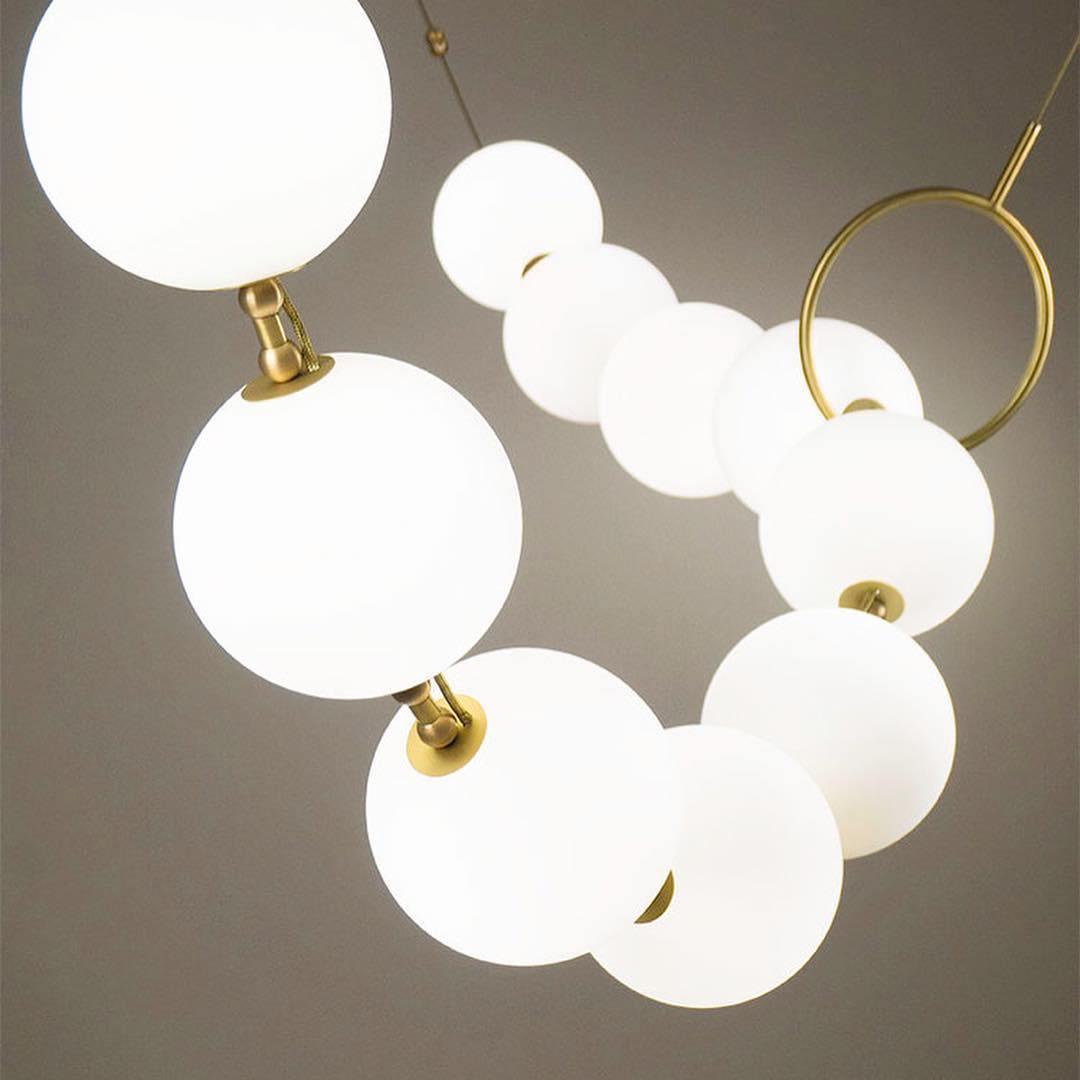 Lustra Suspension Lampe Collier en Verre