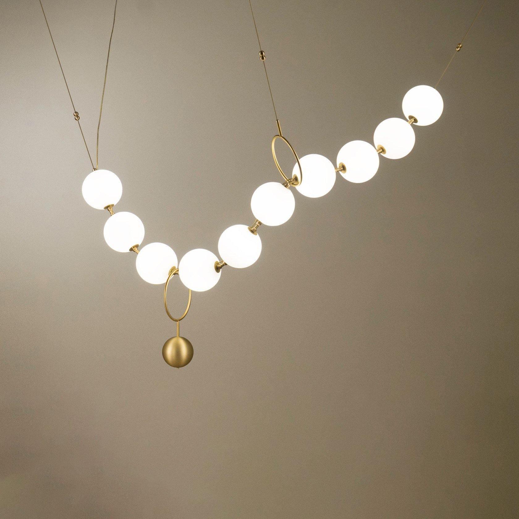 Lustra Suspension Lampe Collier en Verre