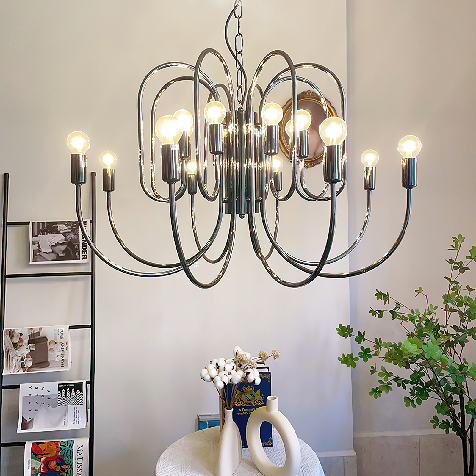 Ombre Elegance Lustre en Métal Style Industriel Vintage