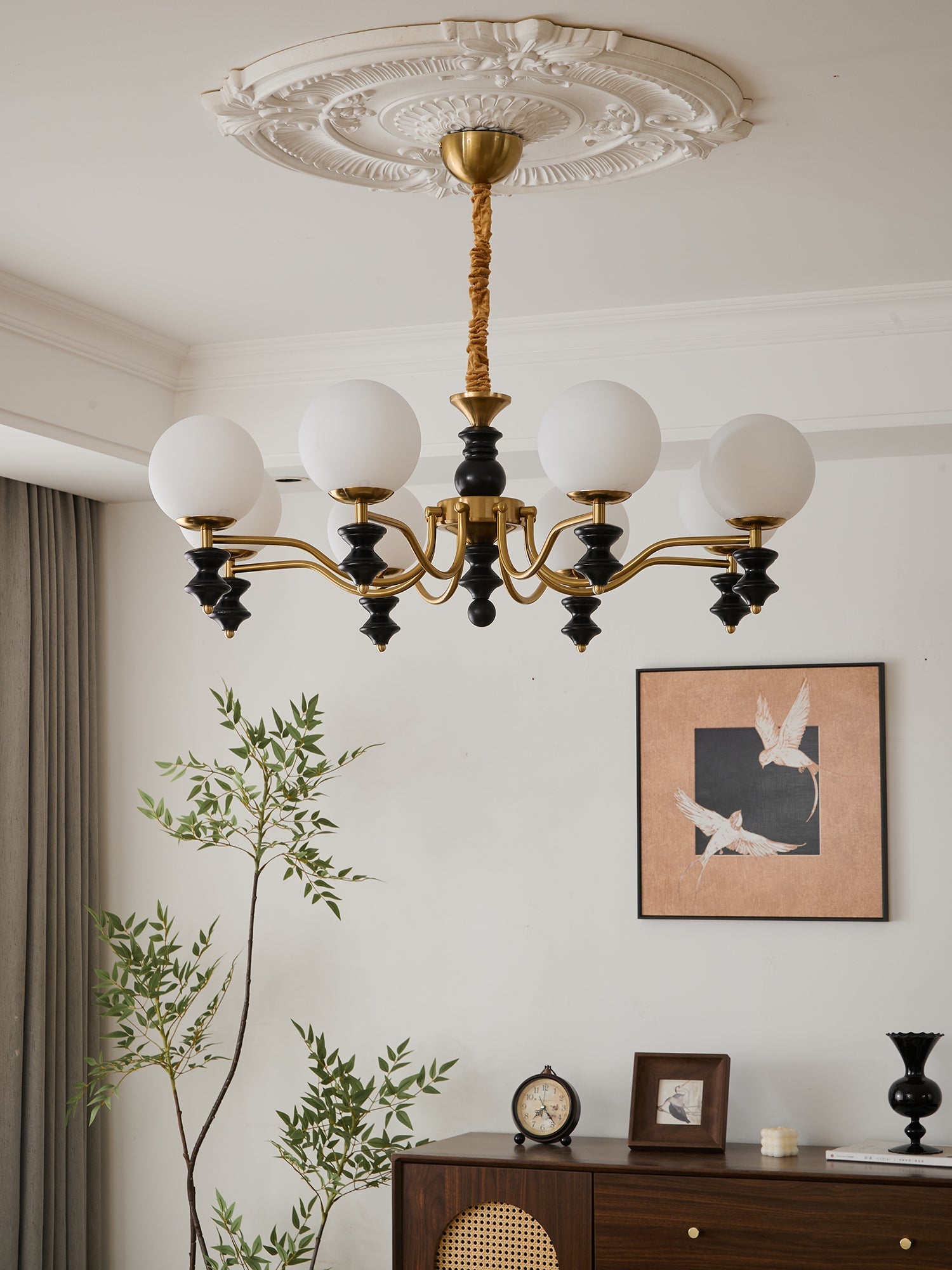 Ordore Lustre en Bois Vintage Traditionnel