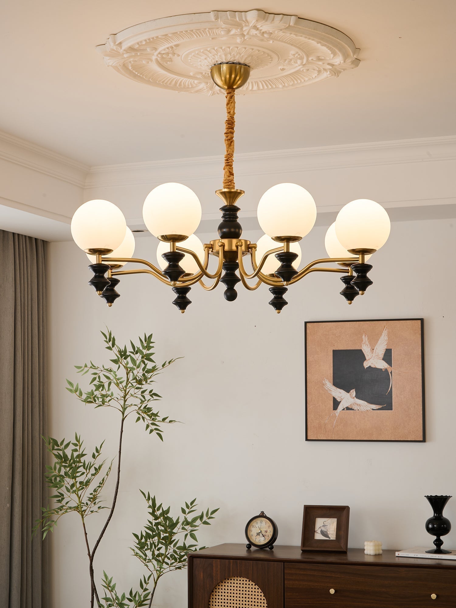 Ordore Lustre en Bois Vintage Traditionnel
