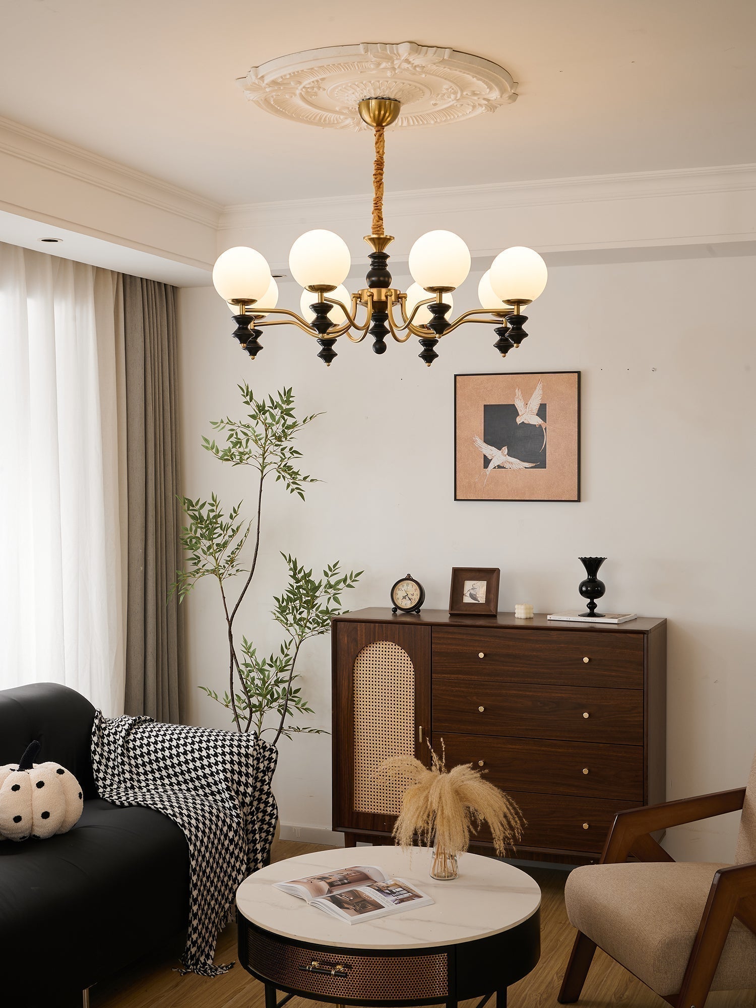 Ordore Lustre en Bois Vintage Traditionnel