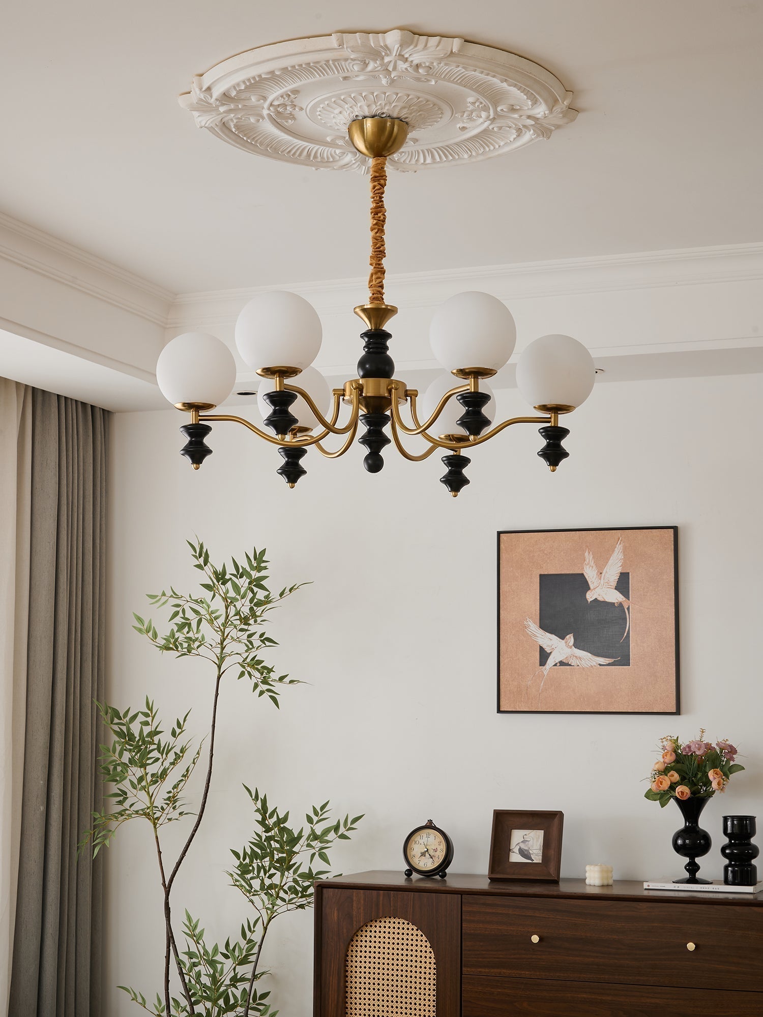 Ordore Lustre en Bois Vintage Traditionnel