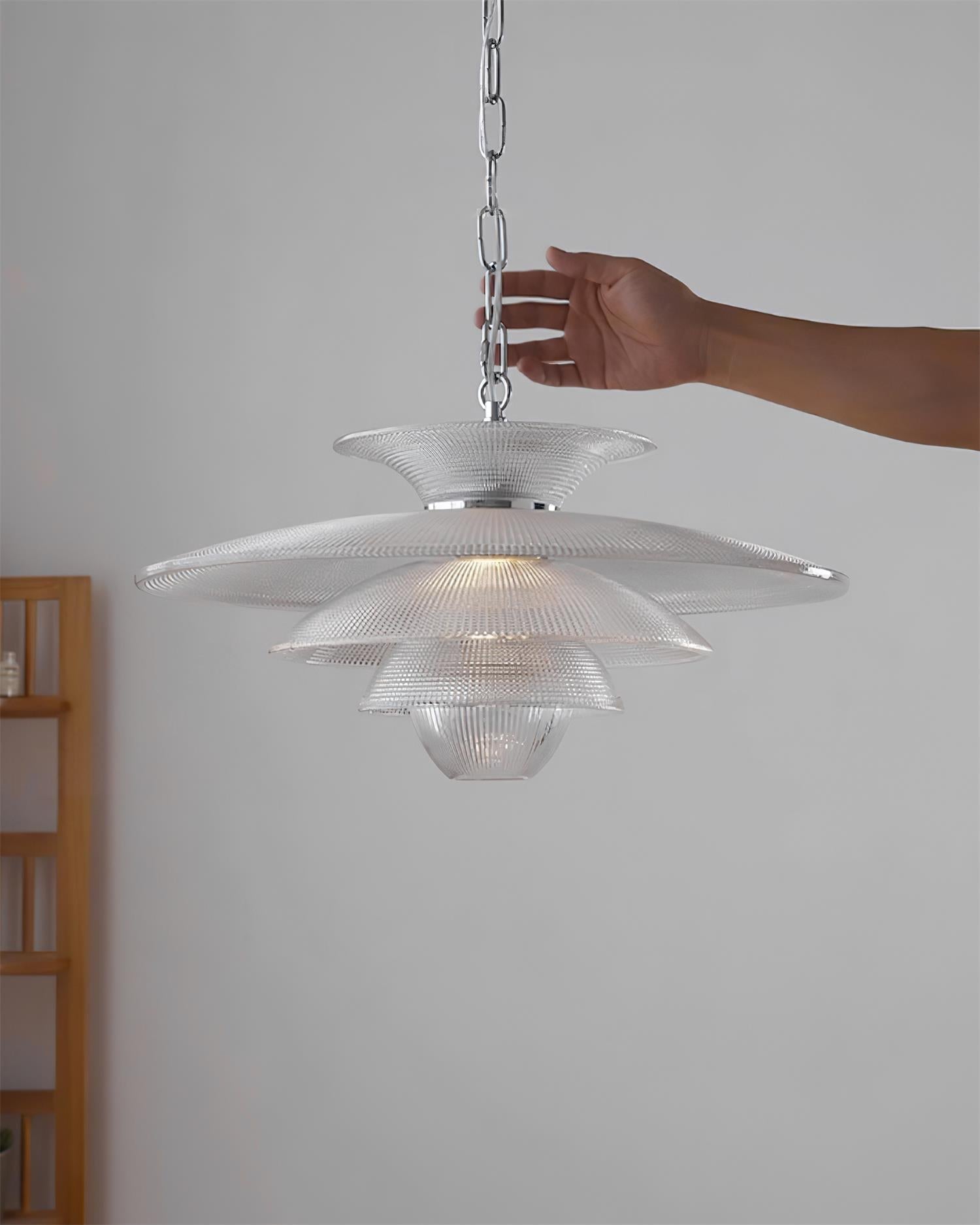 Cadenza Suspension en Verre Chrome Moderne