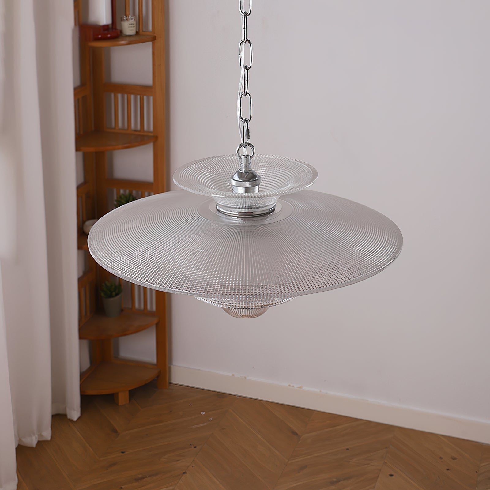 Cadenza Suspension en Verre Chrome Moderne