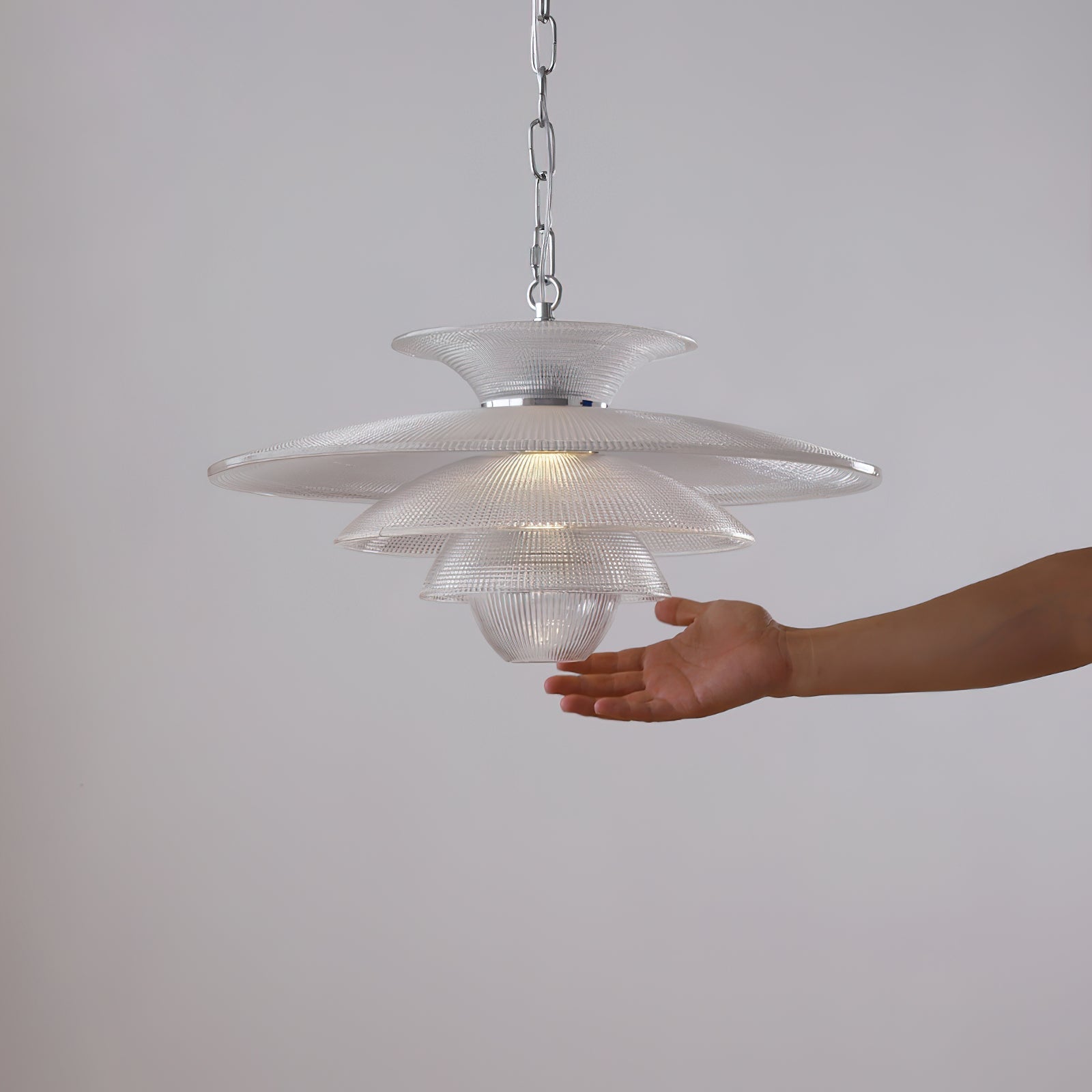 Cadenza Suspension en Verre Chrome Moderne