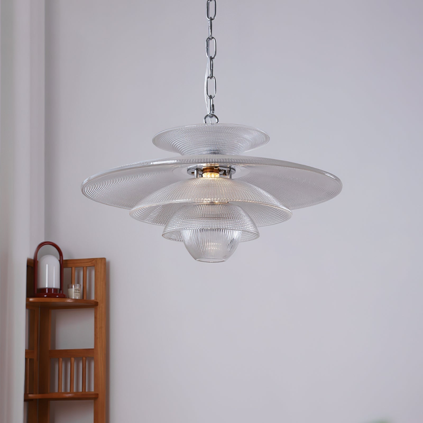 Cadenza Suspension en Verre Chrome Moderne