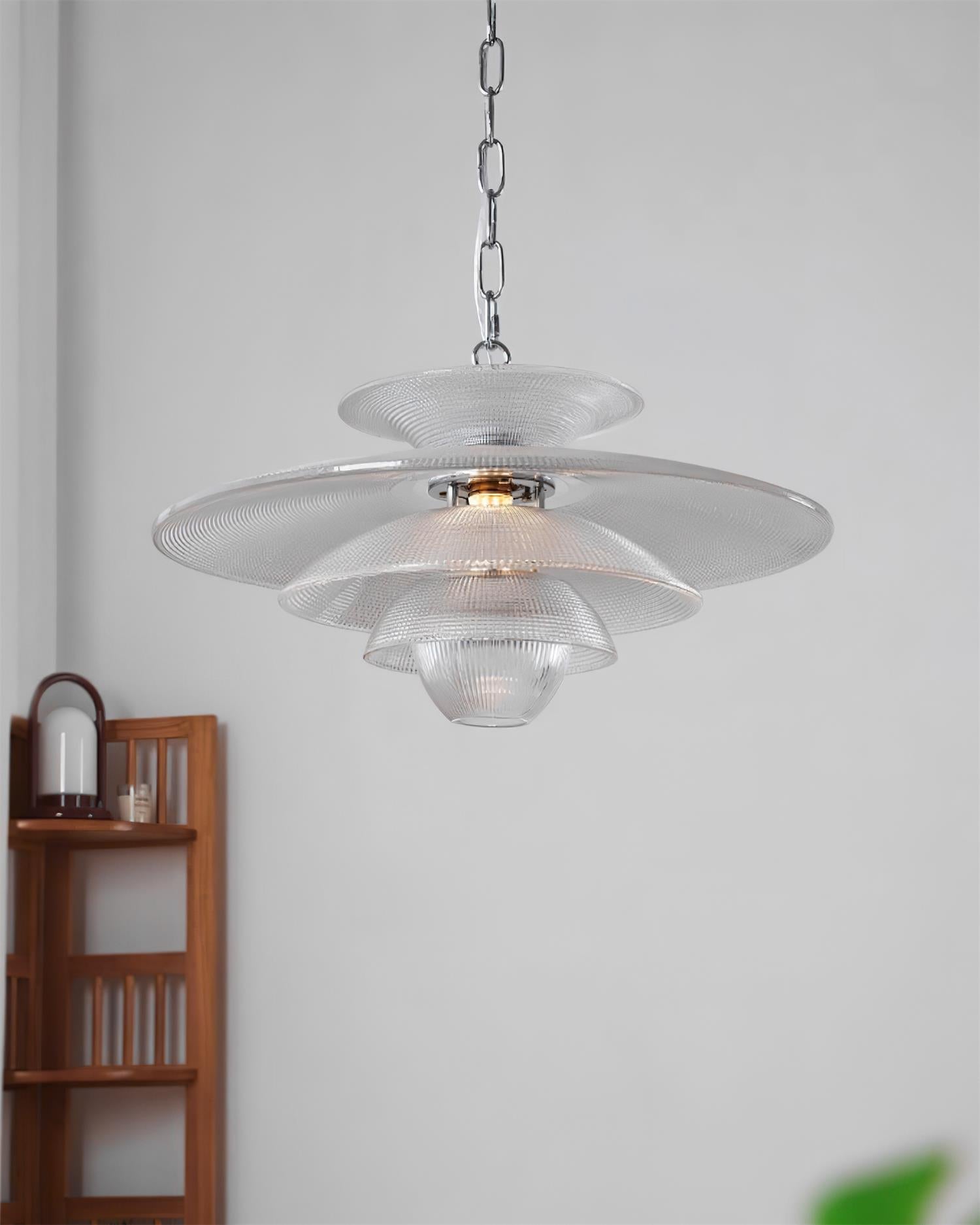 Cadenza Suspension en Verre Chrome Moderne