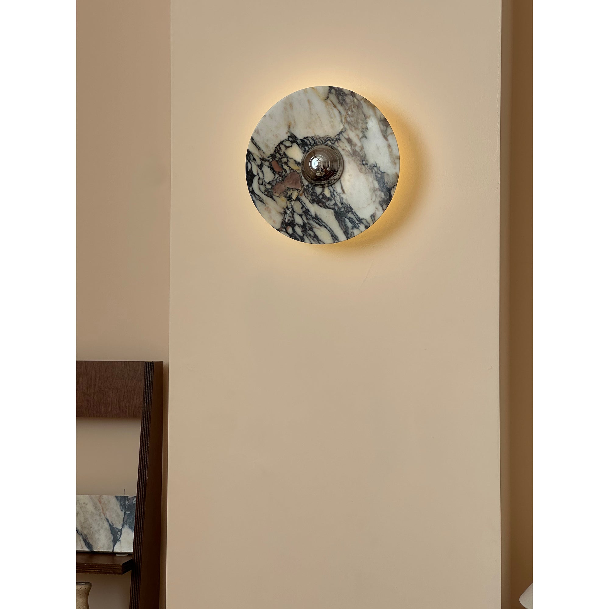 Alter Applique Murale Ronde en Marbre et Métal Style Minimaliste Moderne