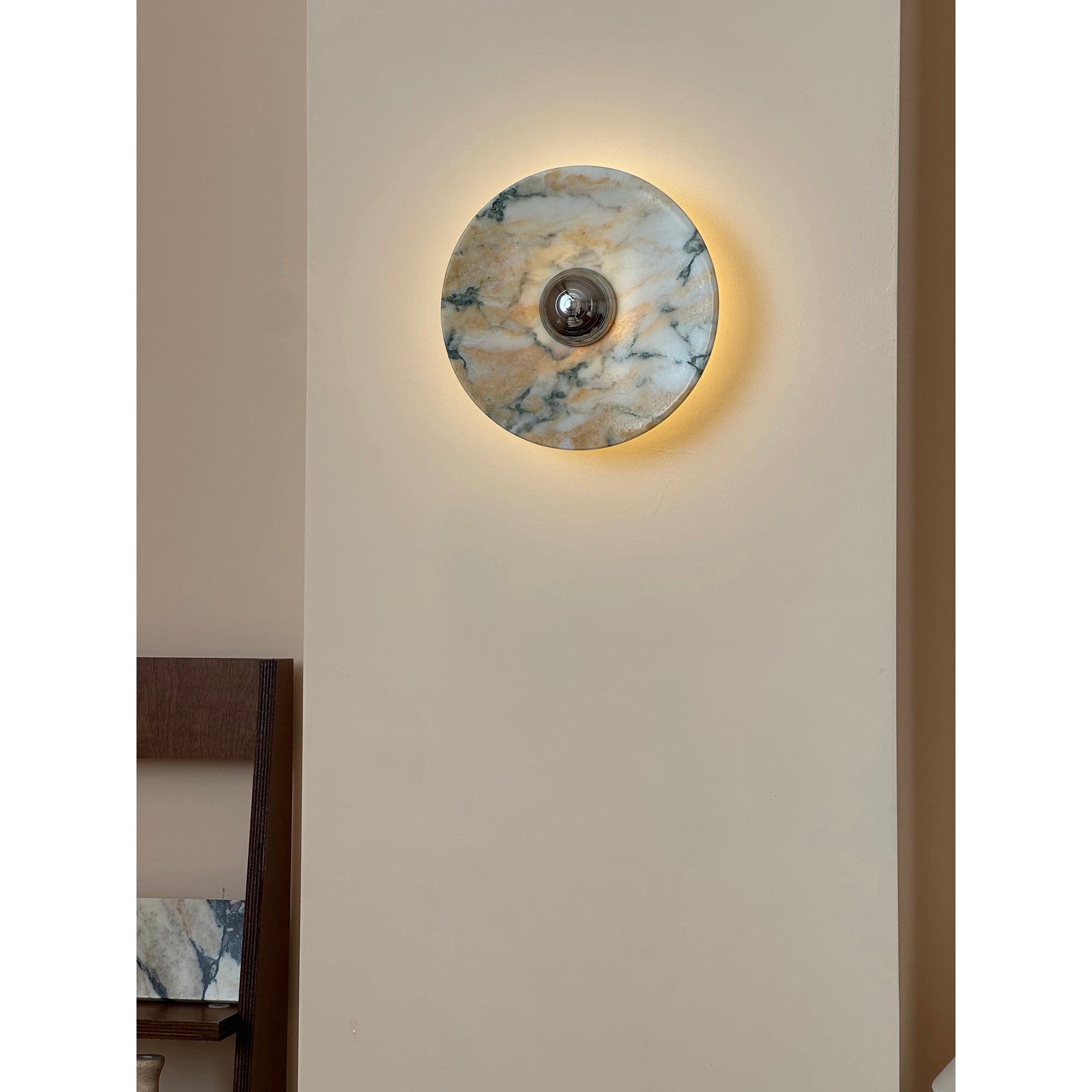 Alter Applique Murale Ronde en Marbre et Métal Style Minimaliste Moderne