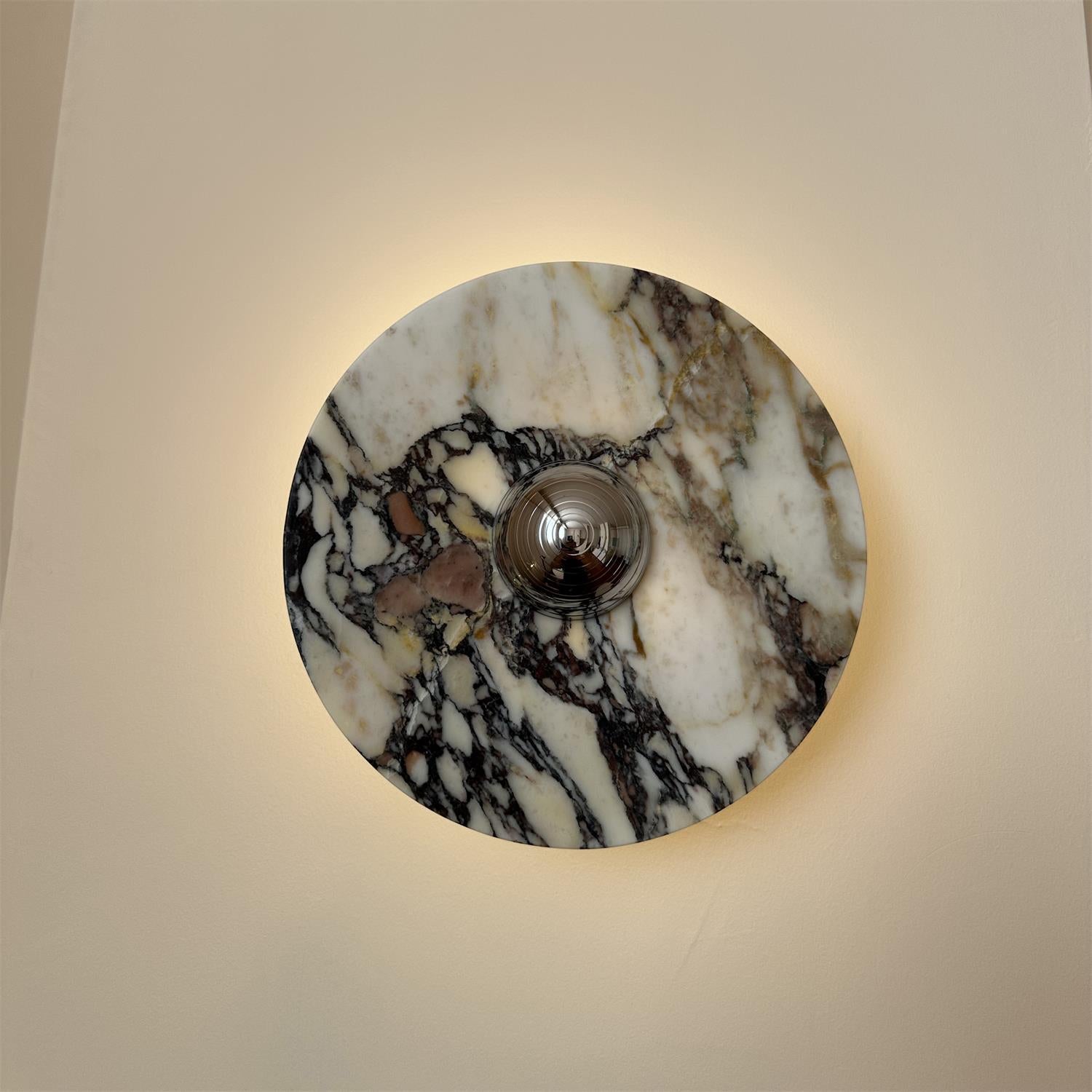 Alter Applique Murale Ronde en Marbre et Métal Style Minimaliste Moderne