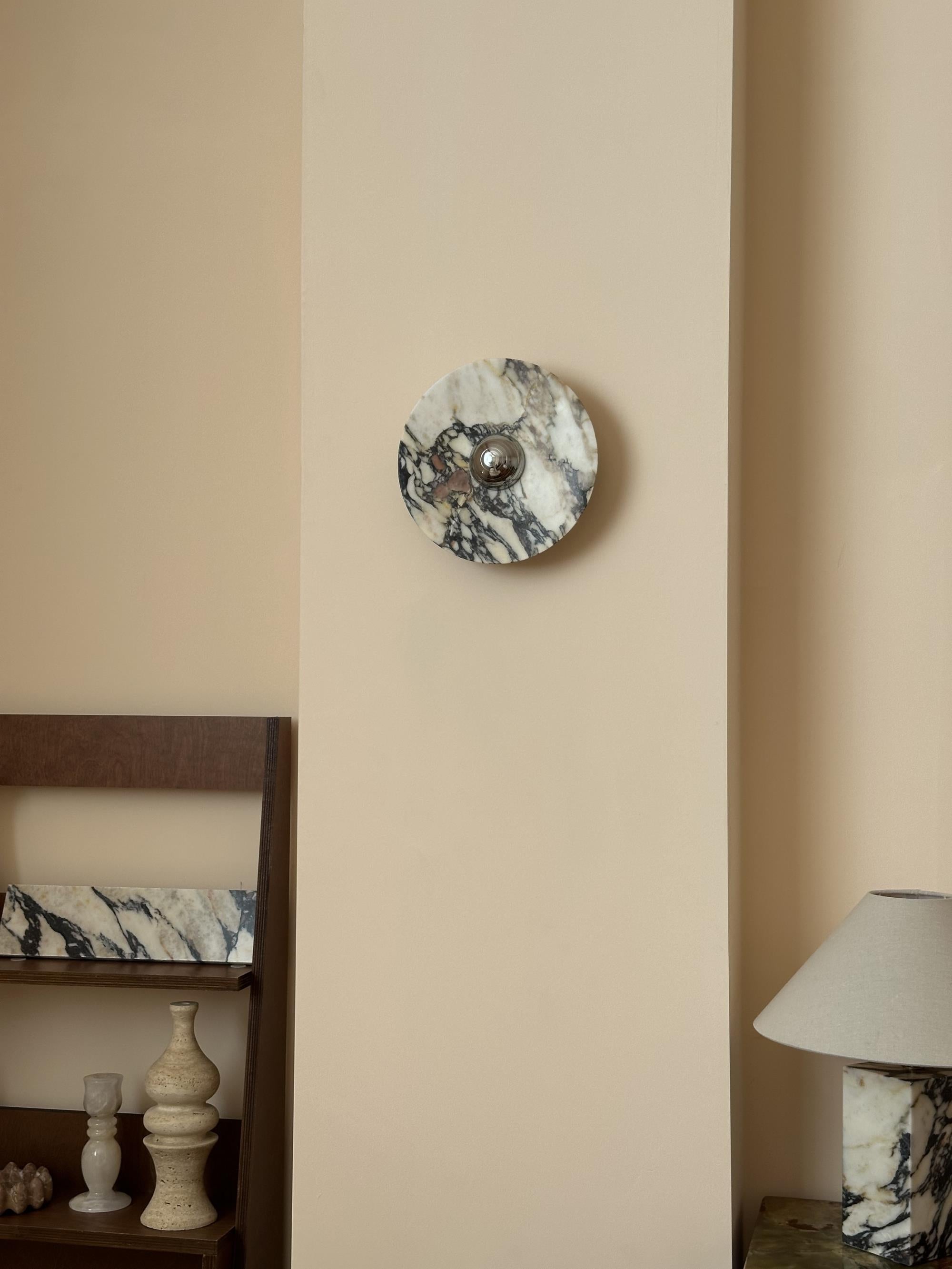 Alter Applique Murale Ronde en Marbre et Métal Style Minimaliste Moderne