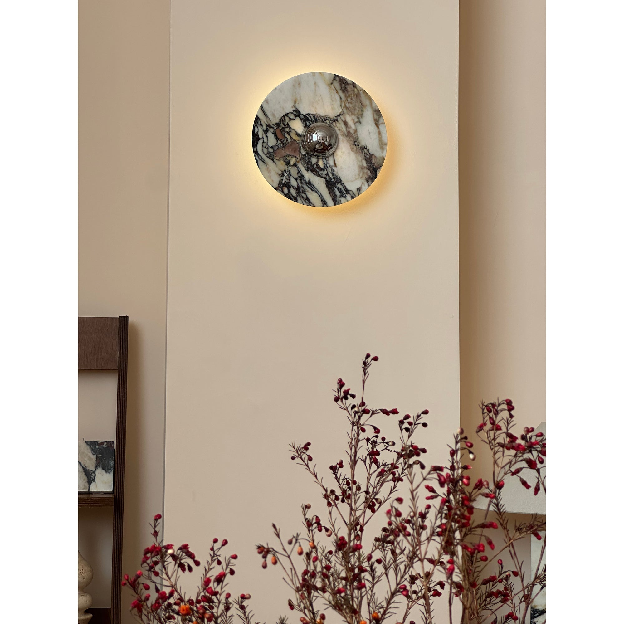 Alter Applique Murale Ronde en Marbre et Métal Style Minimaliste Moderne