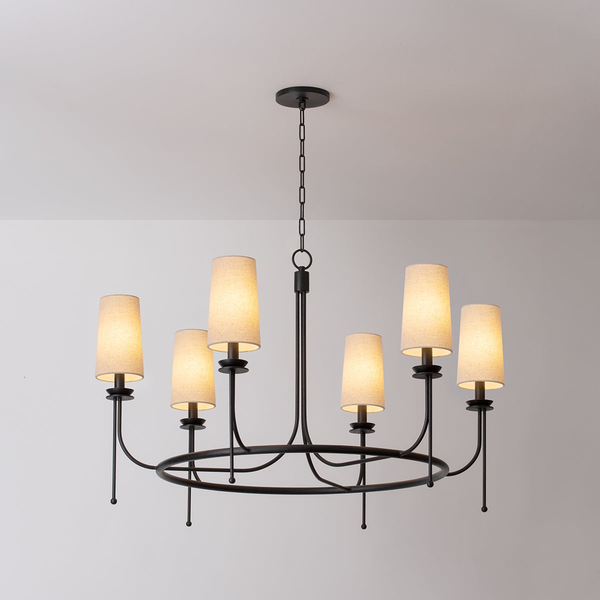 Aurora Lustre en Laiton et Tissu Style Industriel Vintage