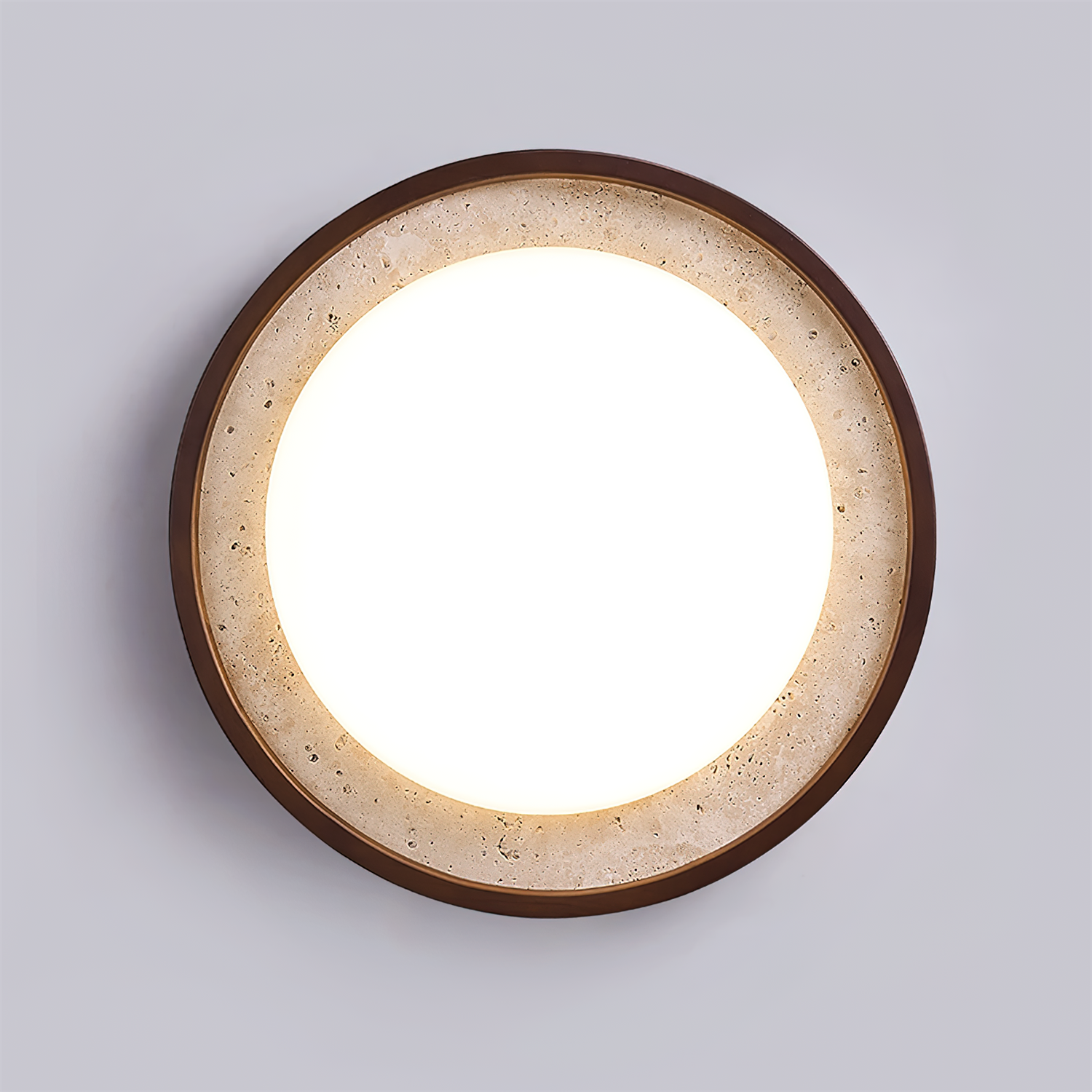 Ritta Lampe Plafonnier Sculpturale Travertin