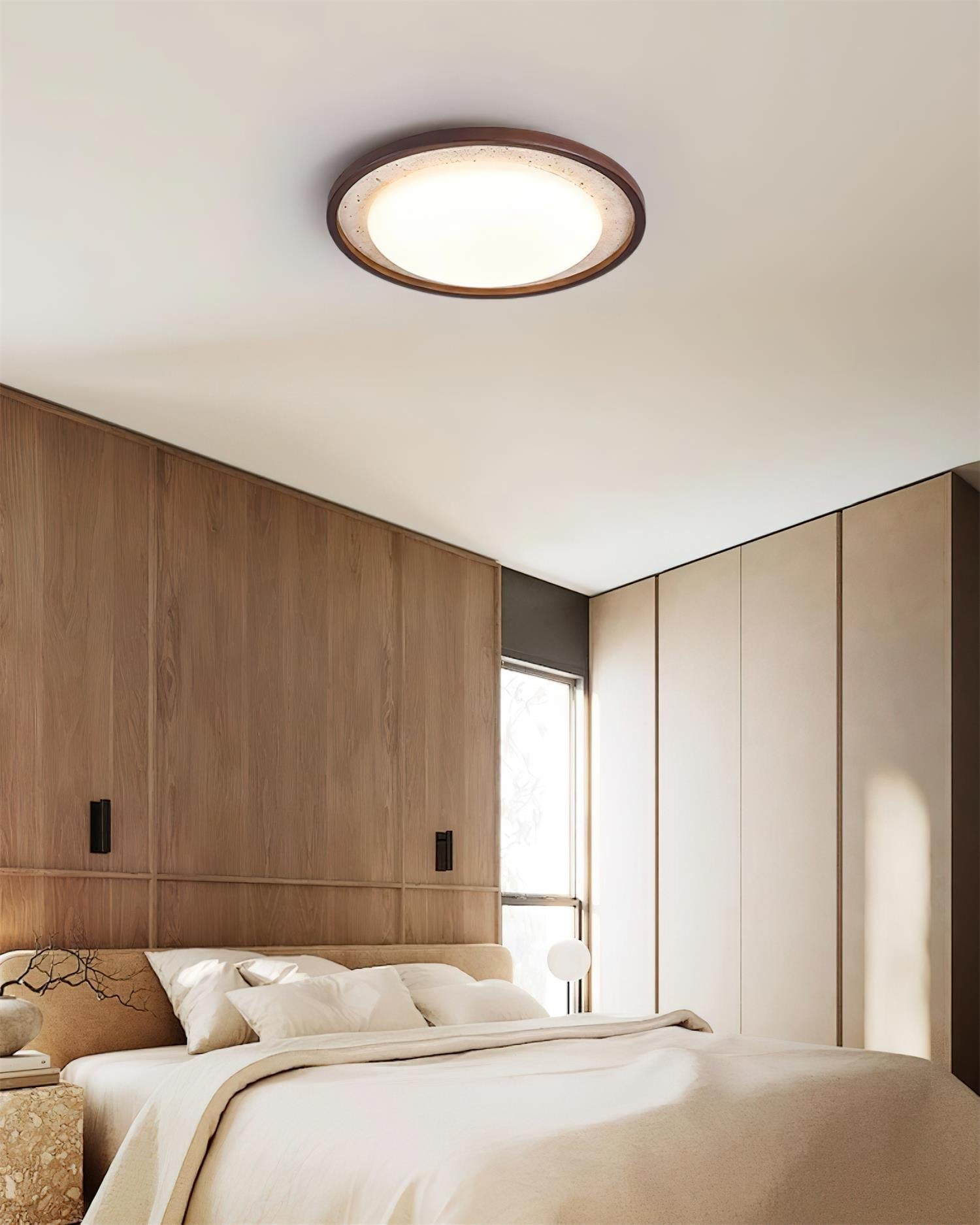 Ritta Lampe Plafonnier Sculpturale Travertin