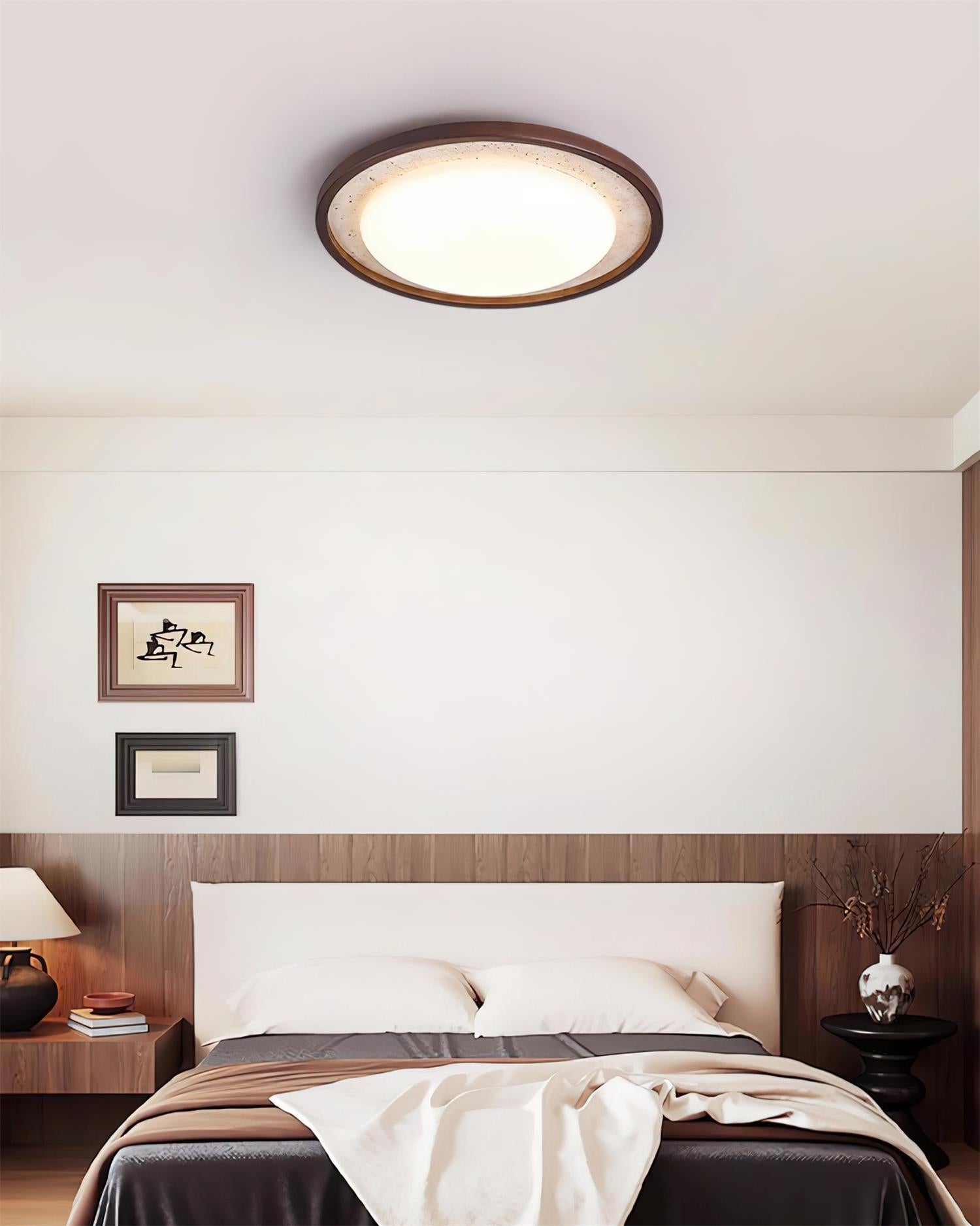 Ritta Lampe Plafonnier Sculpturale Travertin