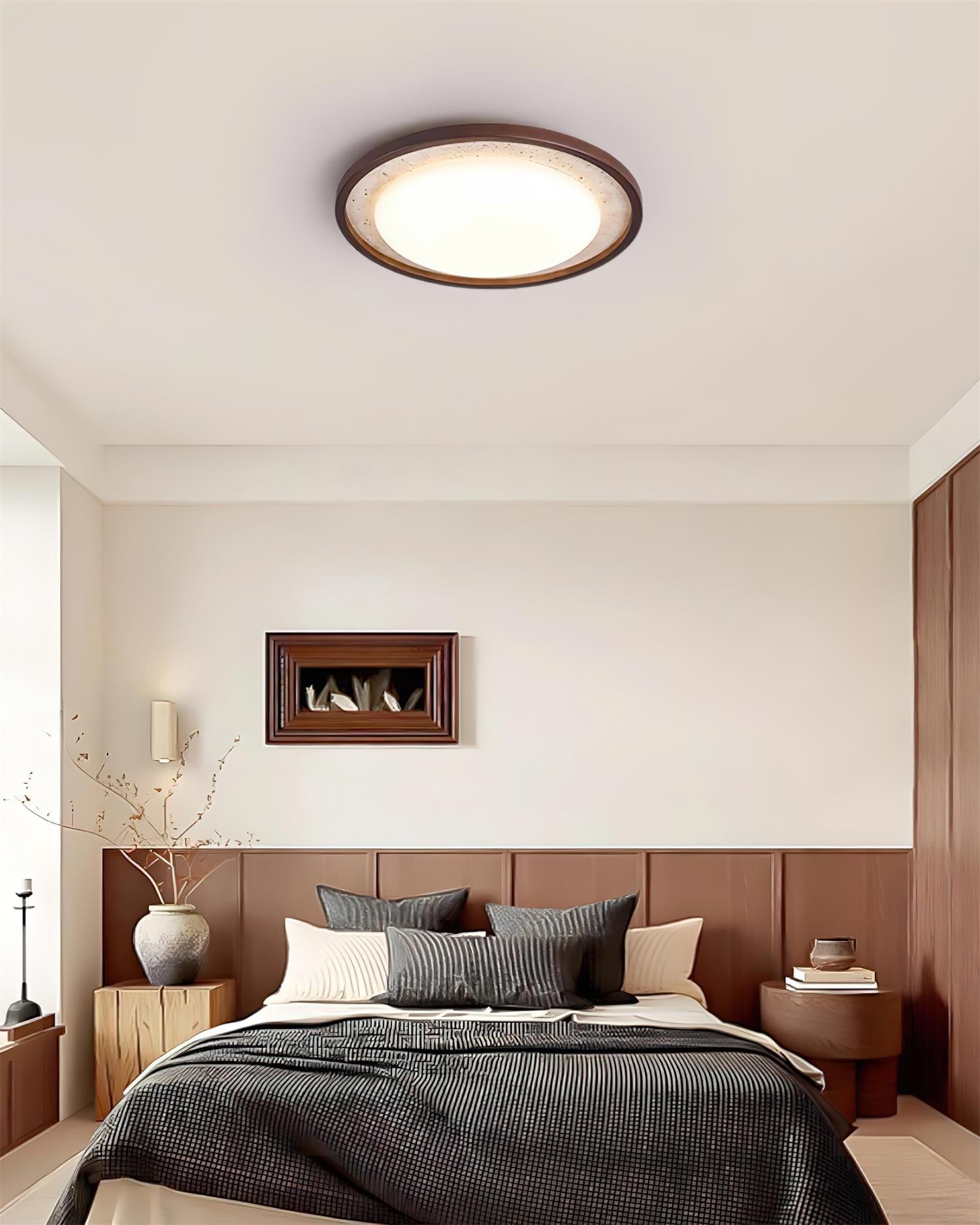 Ritta Lampe Plafonnier Sculpturale Travertin