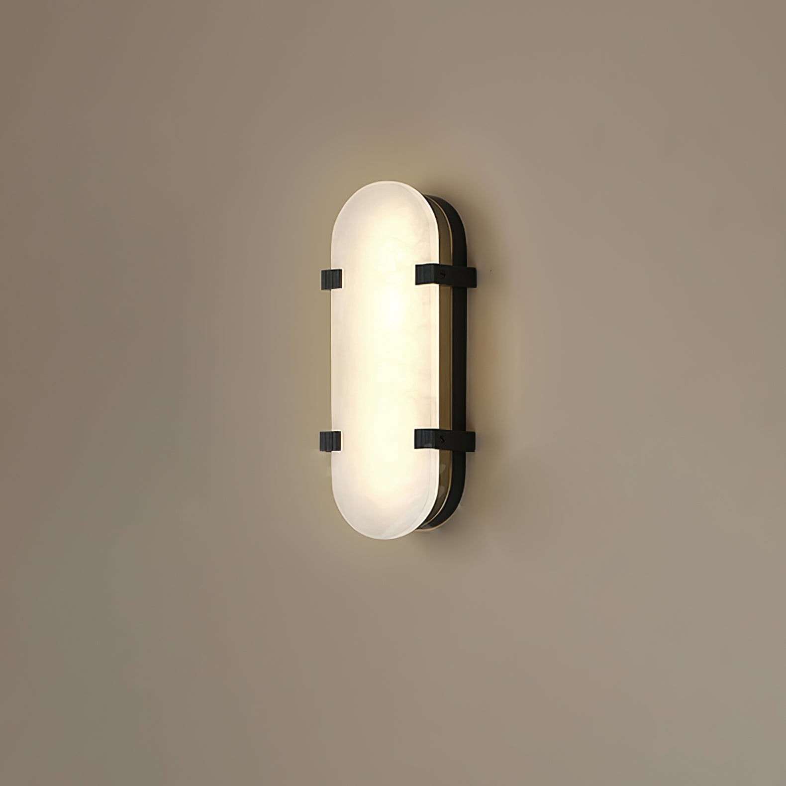 Lunaris Applique Murale Ovale Minimaliste en Albâtre