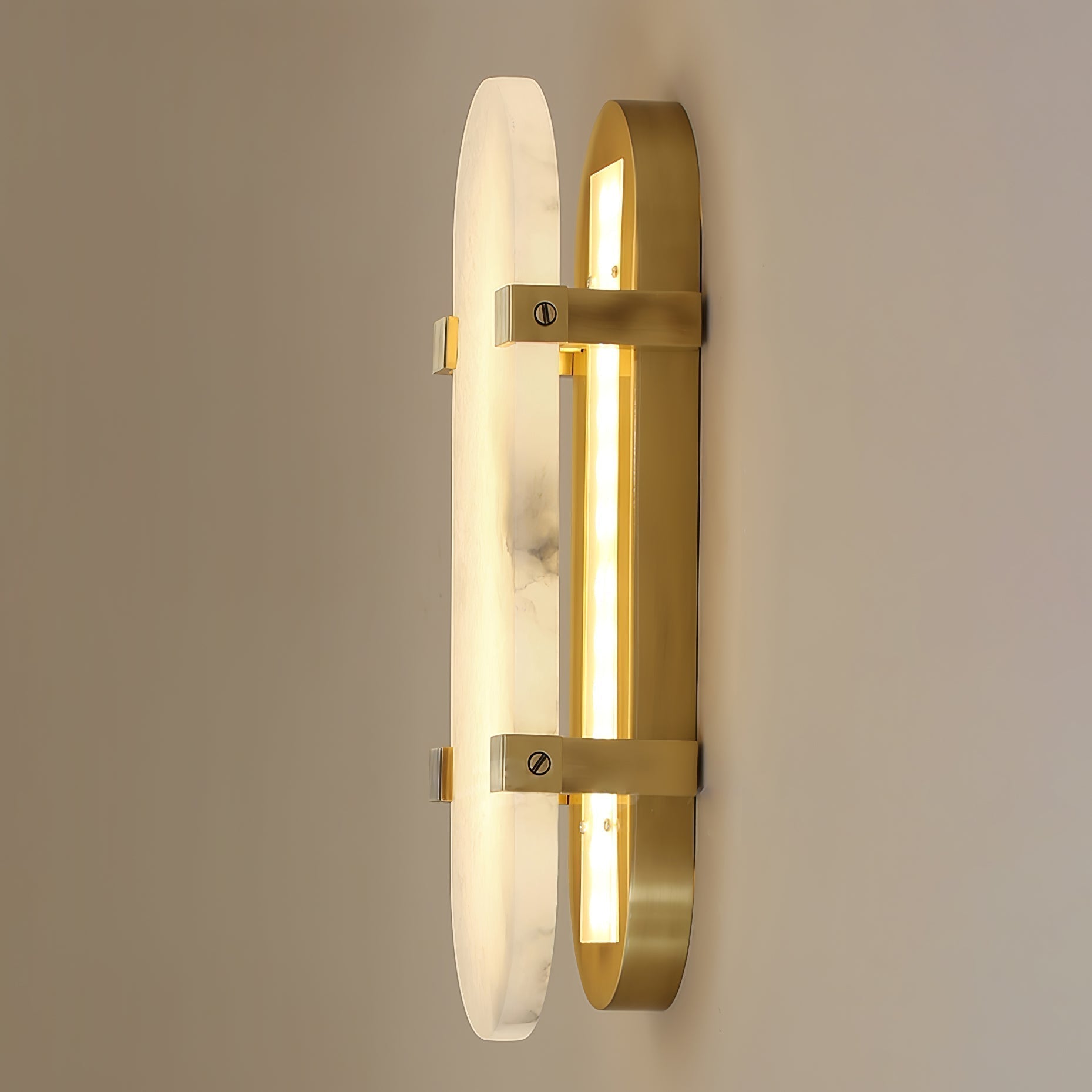 Lunaris Applique Murale Ovale Minimaliste en Albâtre