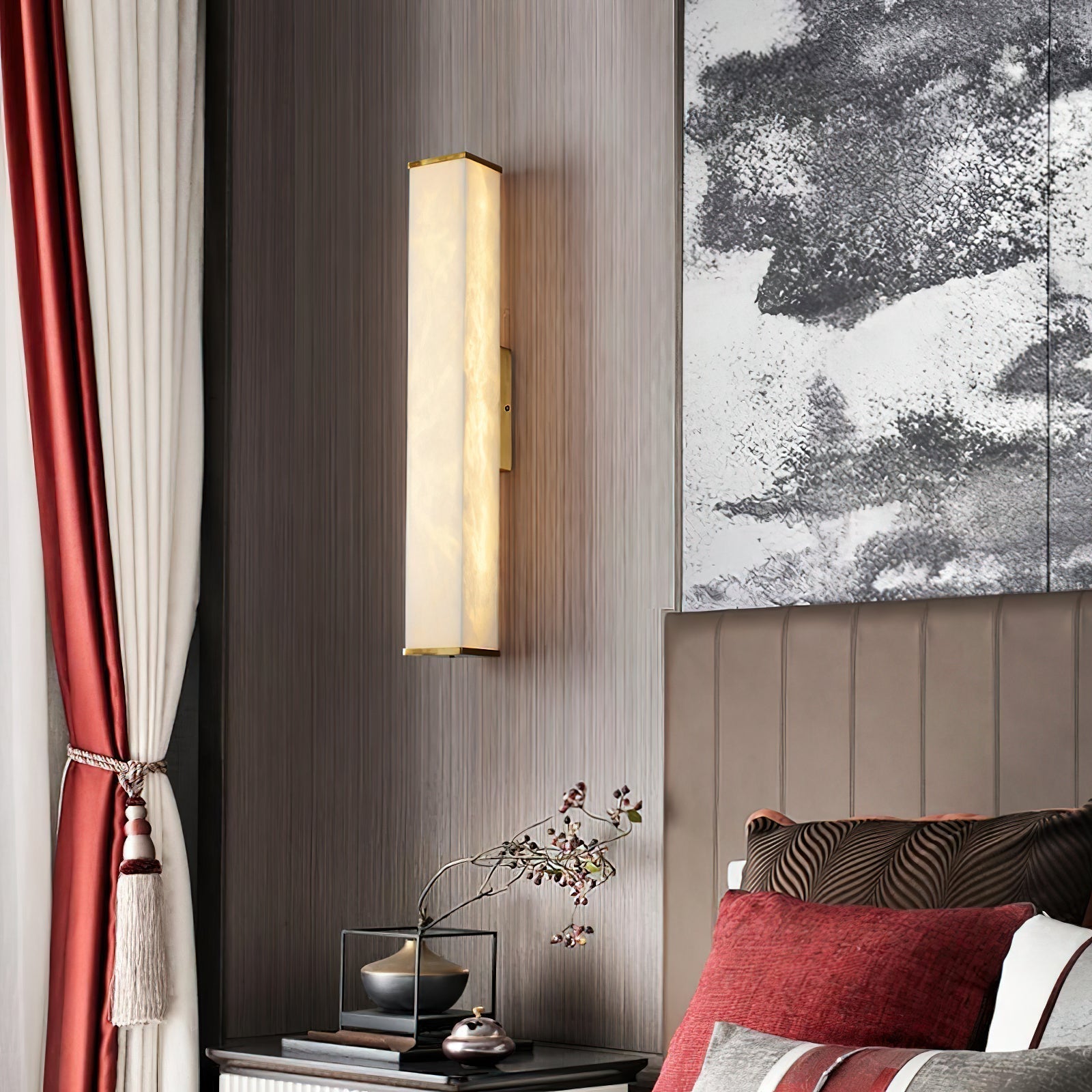 Arcus Lampe Murale Applique Style Élégant Minimaliste Moderne en Laiton et Albâtre