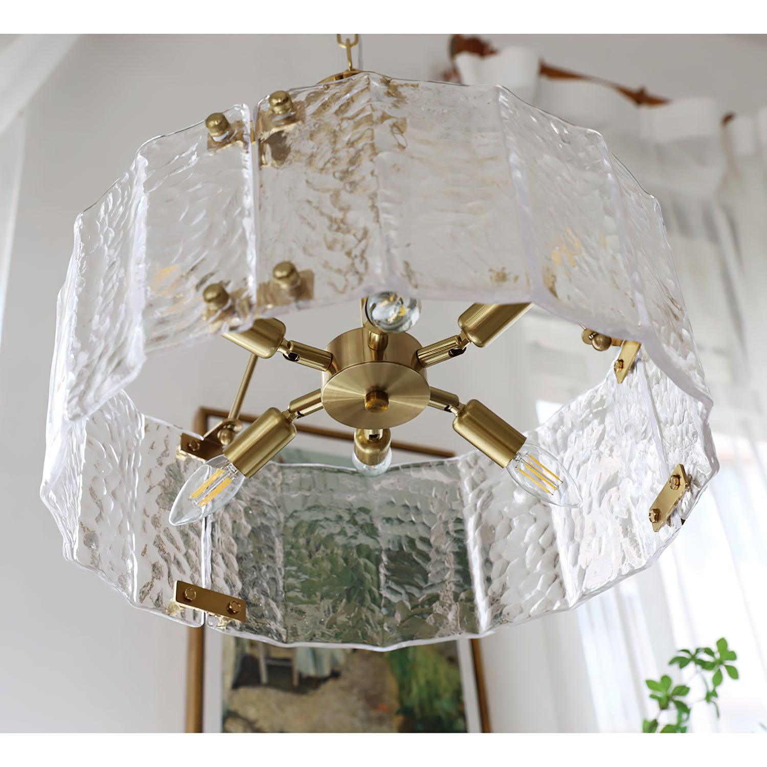 Lustra Lustre Verre Texturé Clair Calvert
