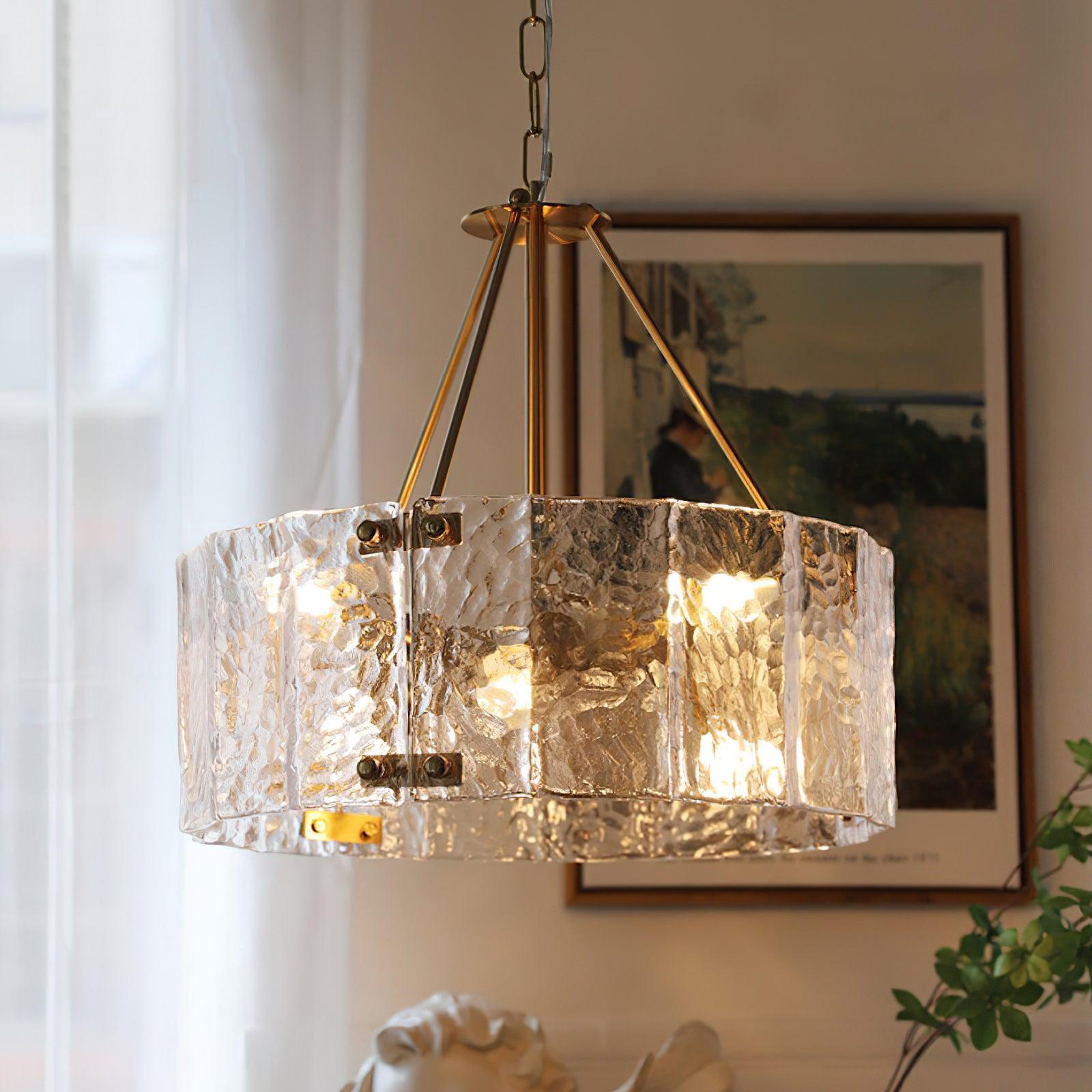 Lustra Lustre Verre Texturé Clair Calvert