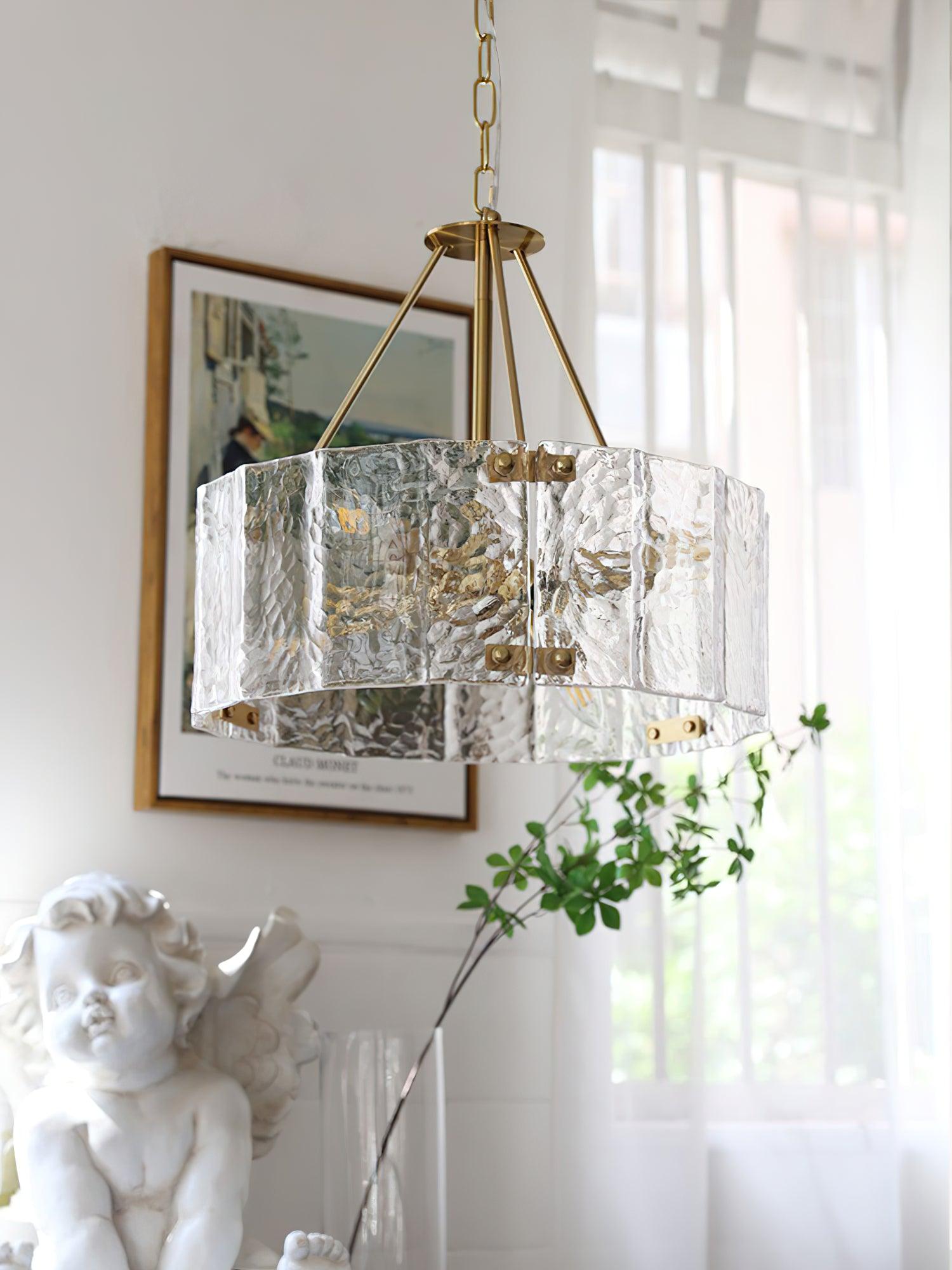 Lustra Lustre Verre Texturé Clair Calvert