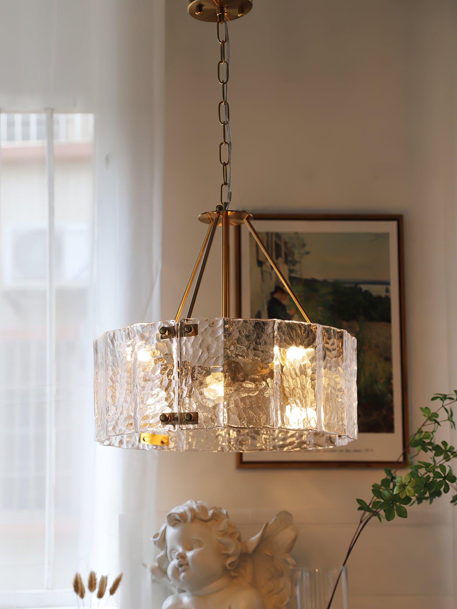 Lustra Lustre Verre Texturé Clair Calvert