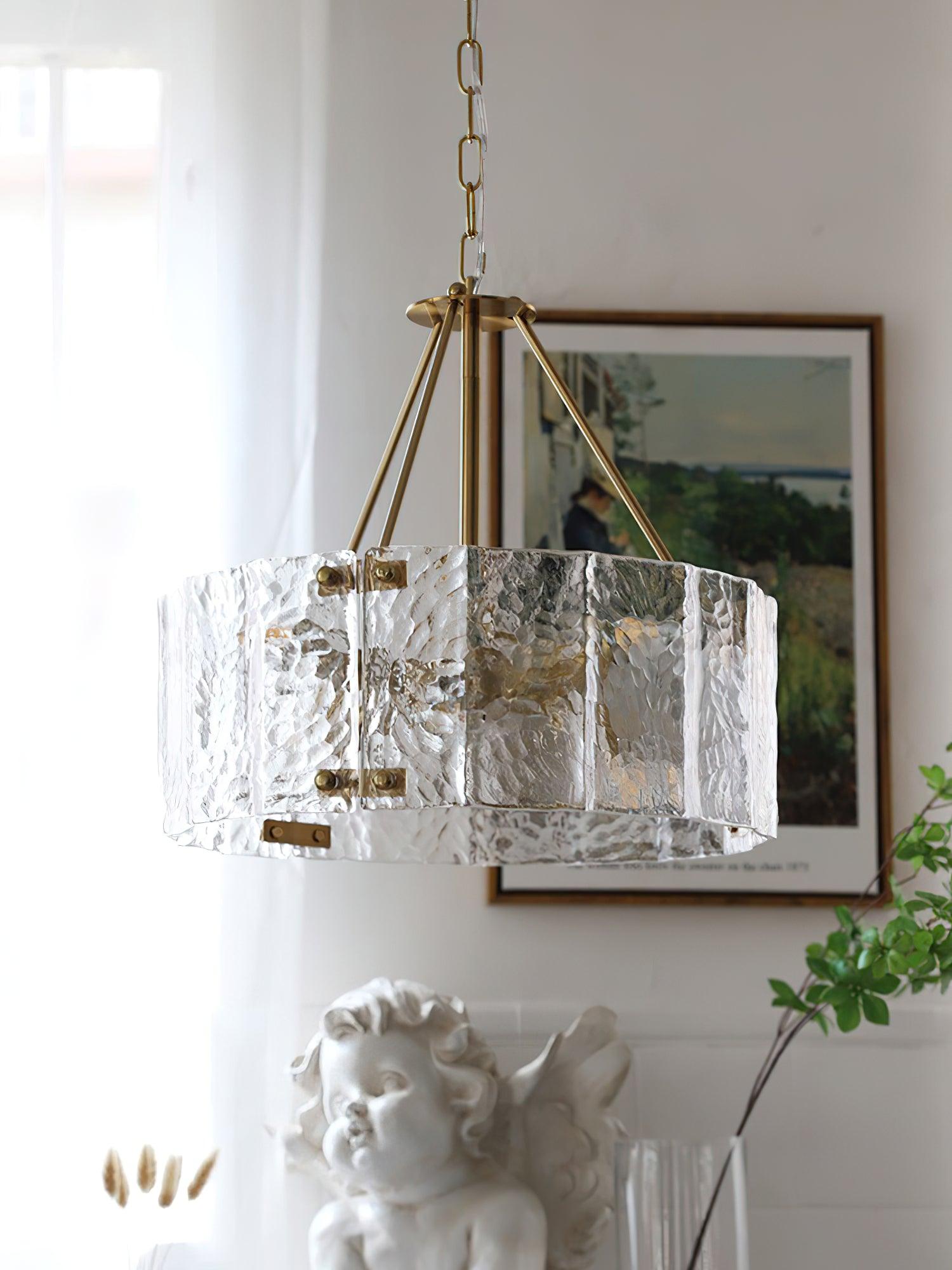 Lustra Lustre Verre Texturé Clair Calvert
