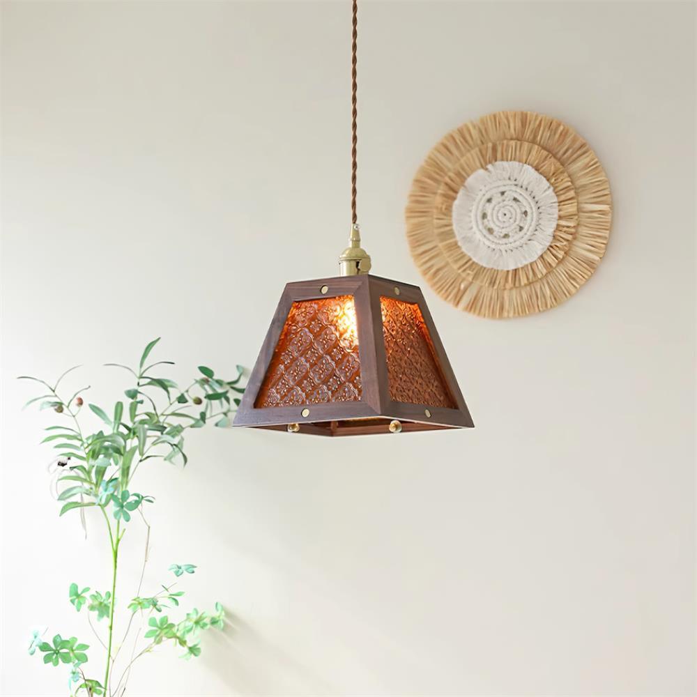 Calvi Lampe Suspendue Verre à Motif Floral Vintage